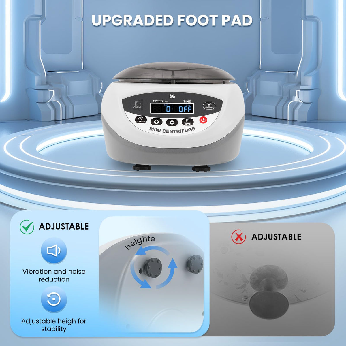 Mxmoonant Mini Centrifuge Machine, 12000RPM Lab Benchtop PCR Centrifuges High Speed Electric Desktop Centrifuge for 0.2/0.5/1.5/2/5ml with Tubes