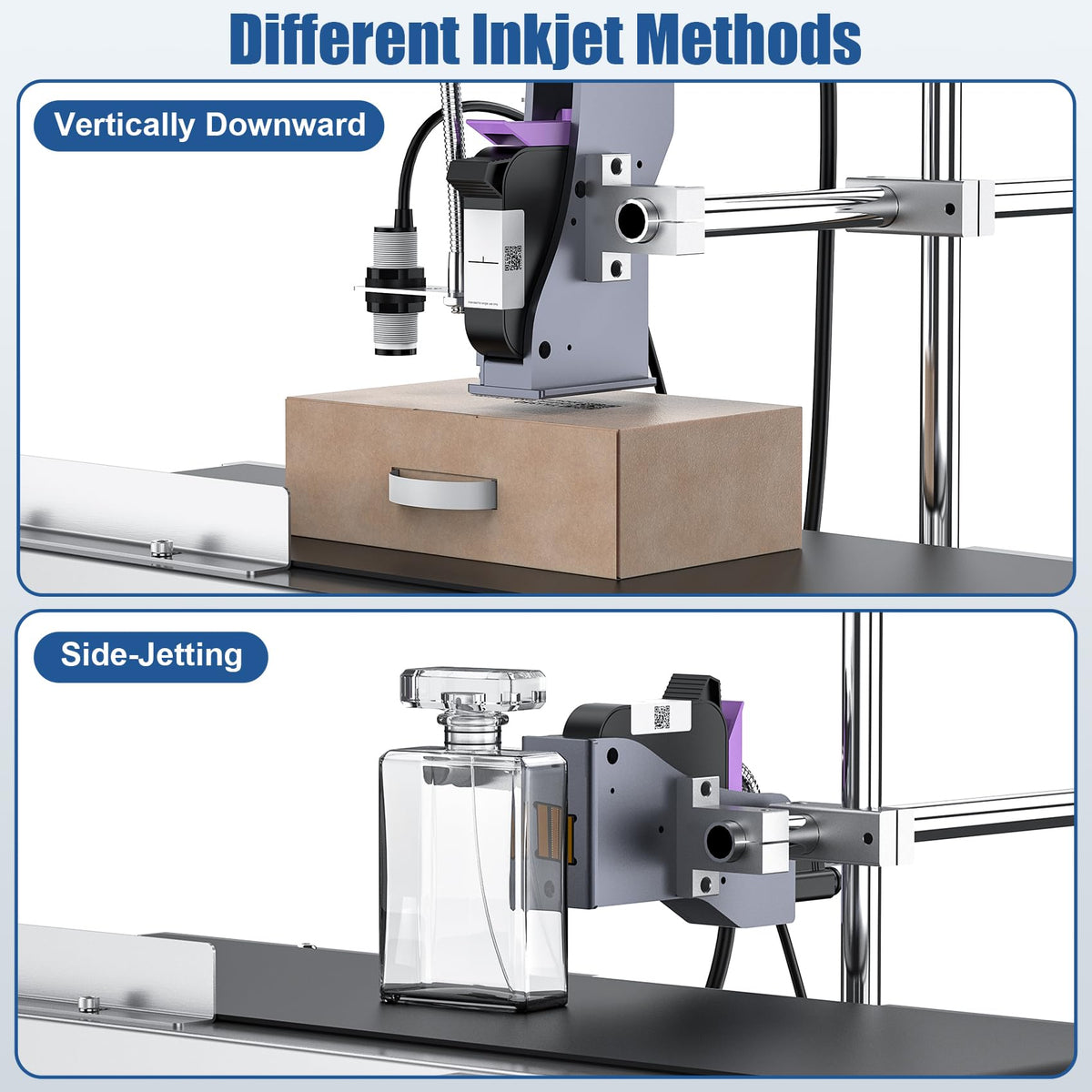 WELCZEK JS350 Automatic Inkjet Coding Machine with Mini Conveyor Belt | 2-12.7mm Industrial Online Inkjet Printer for Expiry Dates, Batch Numbers, Barcodes, QR Codes, Logos & Labels etc.