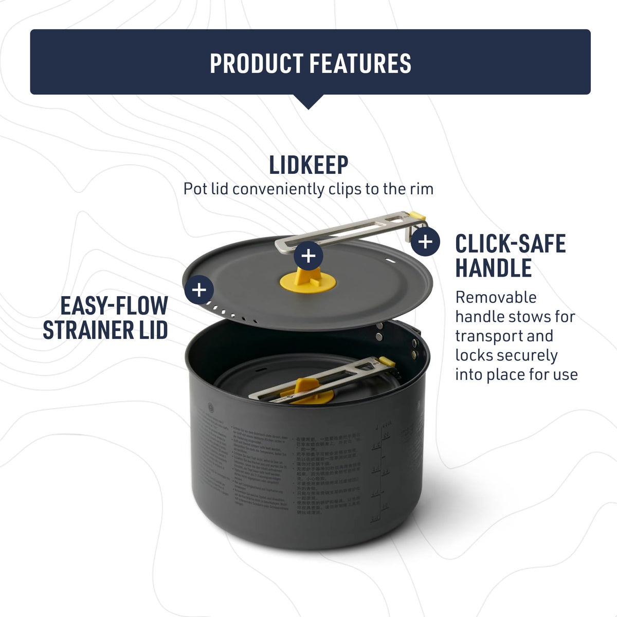 Sea to Summit Frontier Ultralight Two Pot Set for Camping, 1.3-Liter Pot and 3-Liter Pot