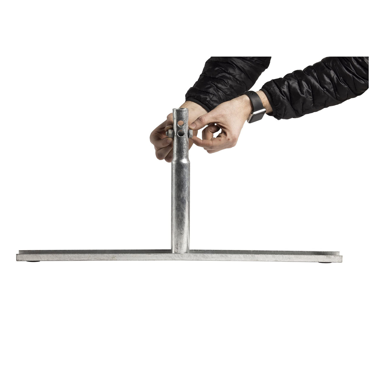 Angry Bull Barricades Metal Interlocking Steel Barricade (8.5 Ft. Heavy Duty, Flat Feet, Grey Powder Coated, Set of 10)