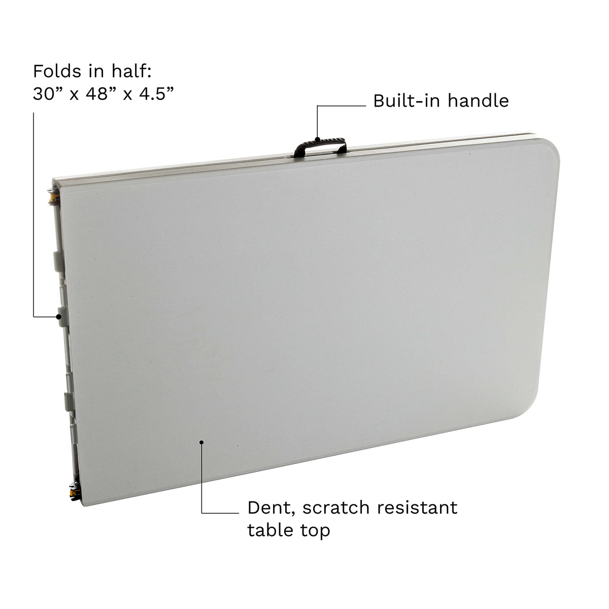 Iceberg IndestrucTable Too Center-Folding Table, 1200 Series, 30" W x 96" L x 29" H, Platinum, 1 Count