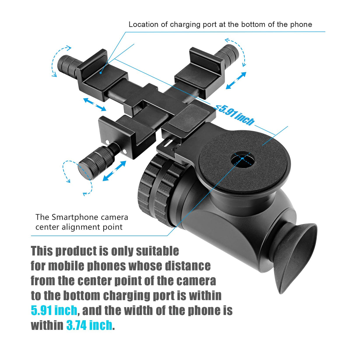 Forevercam Rifle Scope Phone Camera Mount Adapter for Smartphone Aluminum Rifle Scope Camera Mount for Smartphone