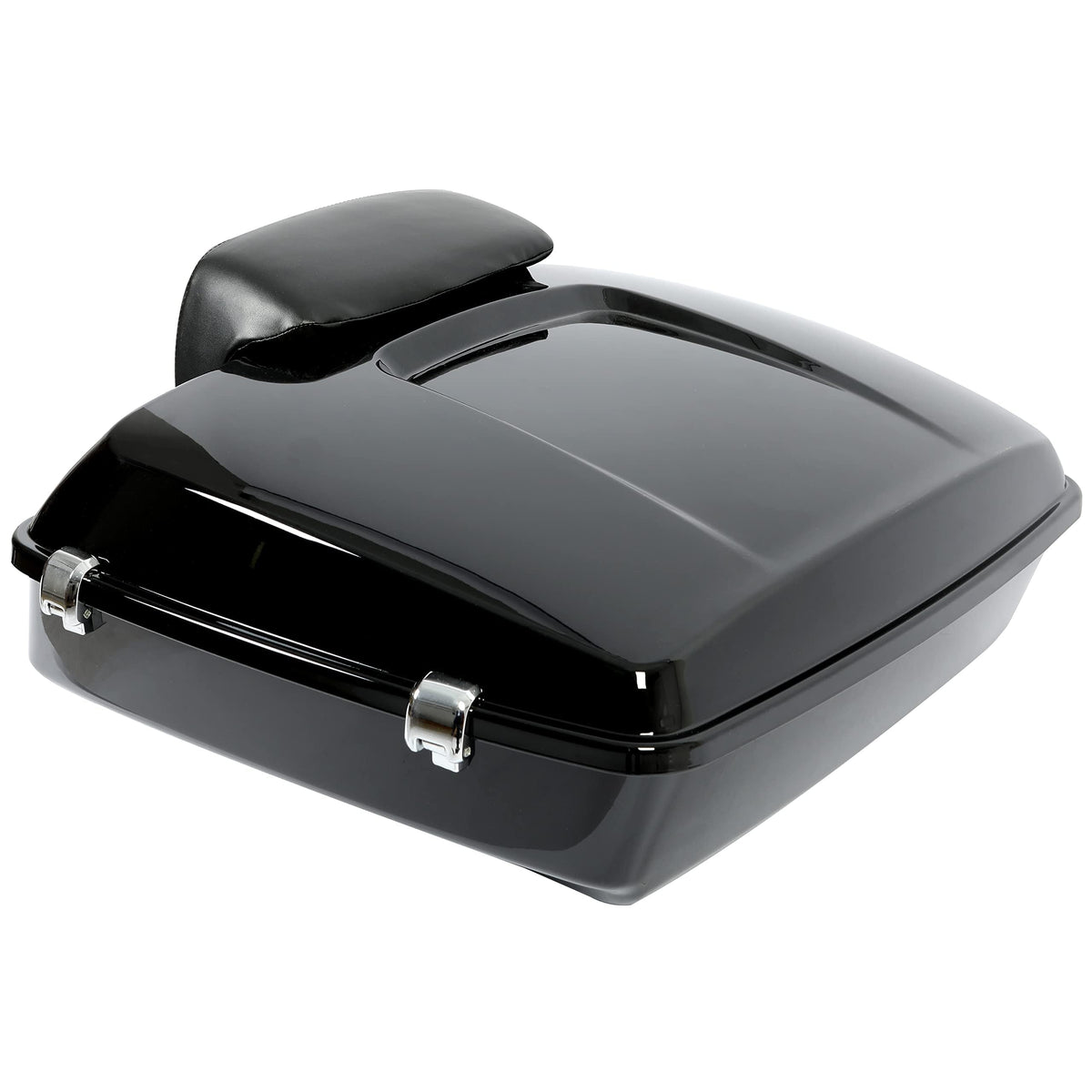 ECOTRIC Chopped Luggage Trunk W/Pad Compatible with 2014-2024 Harley Touring Road King Road Glide Street Glide Electra Glide Tail Box Trunk with Backrest
