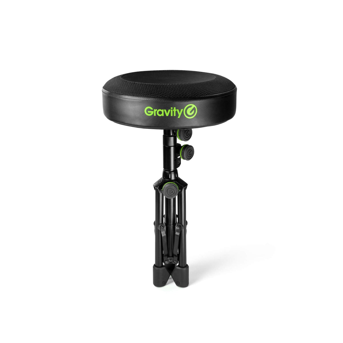 Gravity Music Stool FD SEAT 1 Foldable Round Stool Height Adjustable for Musicians Portable, Black
