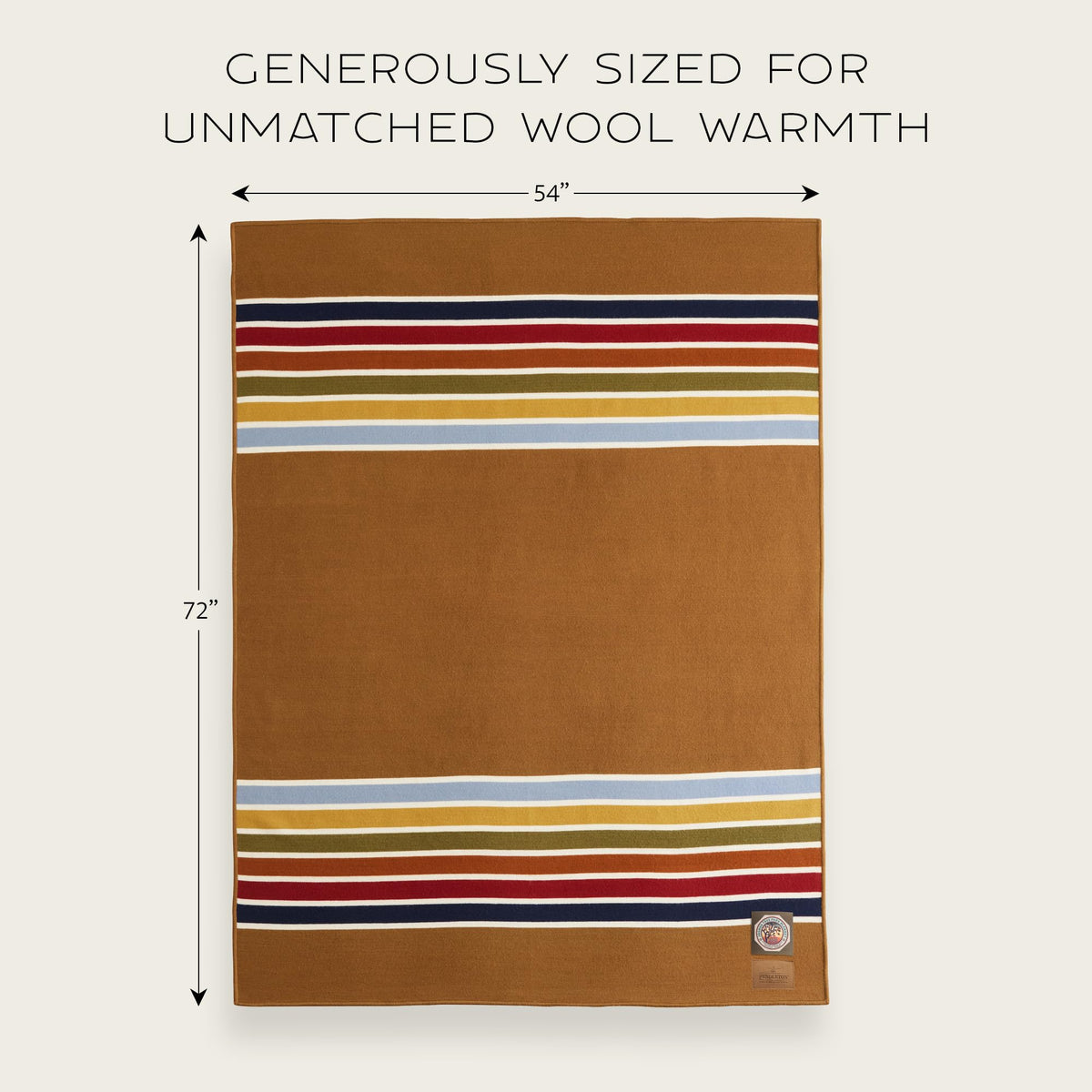 Pendleton National Park Throw with Leather Carrier 54" x 72" - Premium Wool Throw, Iconic Stripes, Durable Blanket for Home & Outdoor Adventures - Yosemite