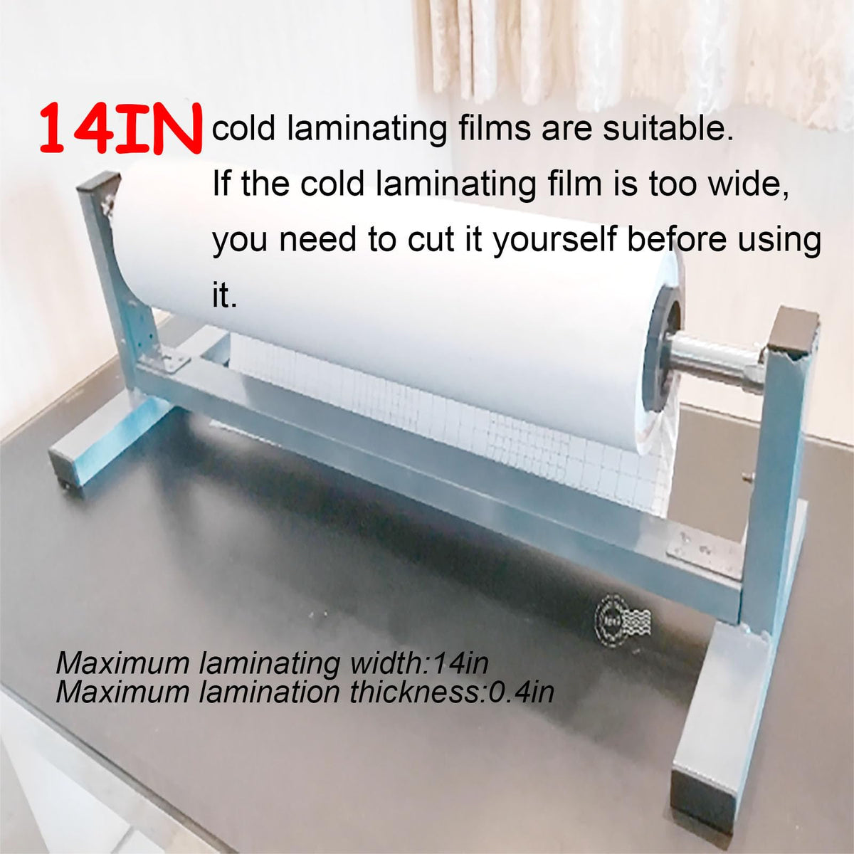 INTBUYING All Metal Frame 14inch 360mm Manual Cold Roll Laminator Mount Laminating Machine