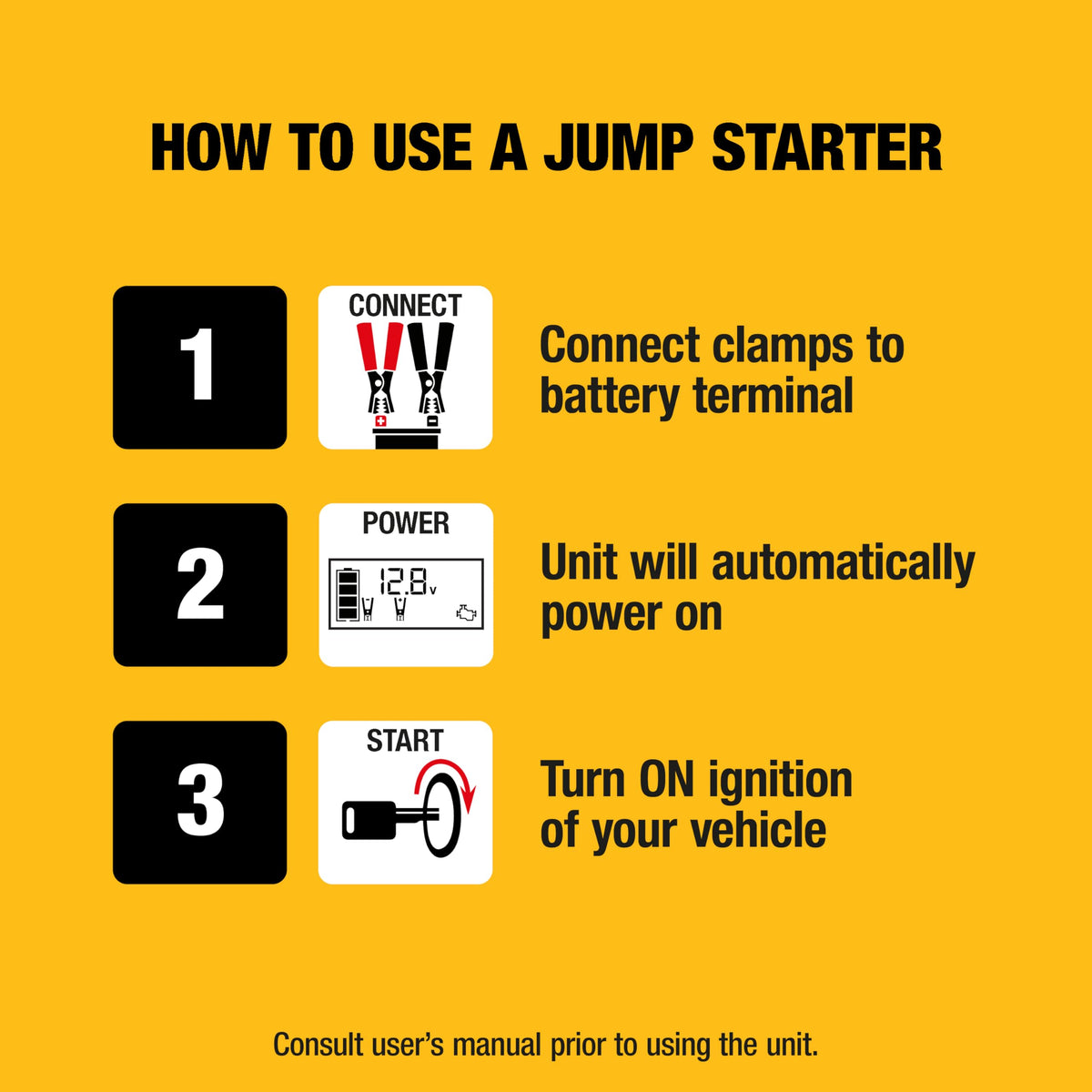 DEWALT DXAEPS14 2000 Peak Battery Amp 12V Automotive Battery Booster Jump Starter/Power Station with 120 PSI Compressor, 500W AC Power Inverter, and 15W USBa & 25W USB Ports