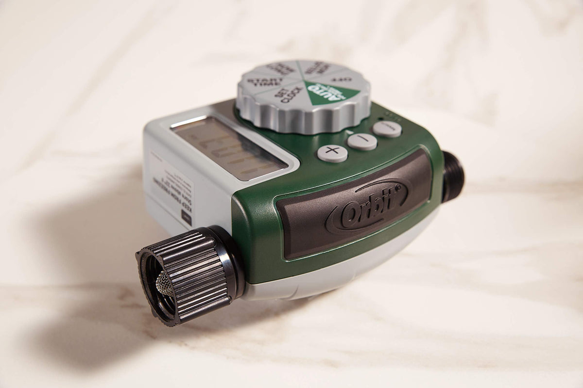Orbit Programmable Digital Hose Watering Timer - 1 Outlet - Battery Powered - with LCD Screen - Built-in Rain Delay - Water-Resistant - 62061