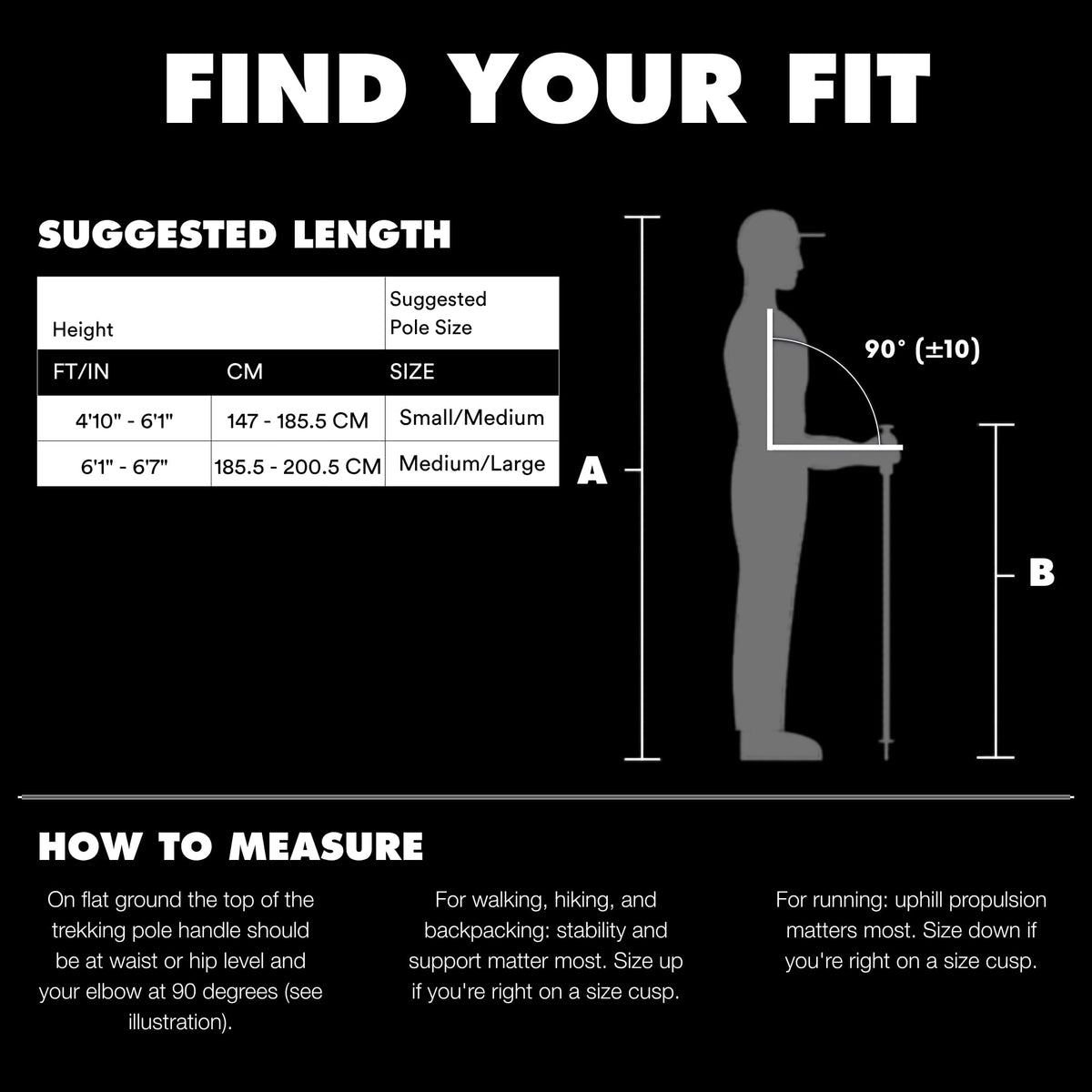 BLACK DIAMOND Pursuit FLZ Trekking Poles (Pair) | Adjustable Z-Pole Design | Natural Cork Grips | Lightweight Aluminum Hiking Poles | Black-Octane | Small/Medium
