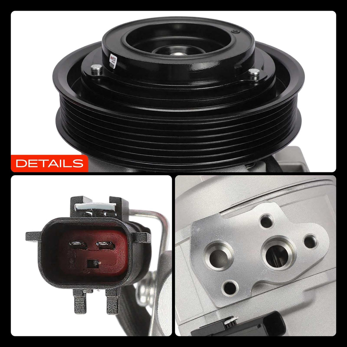A-Premium A/C Compressor with Clutch Compatible with Chrysler 300 Dodge Charger 2.7L 2006-2010, Magnum 2.7L 2006-2008, 10S17C Style, 6 Grooves