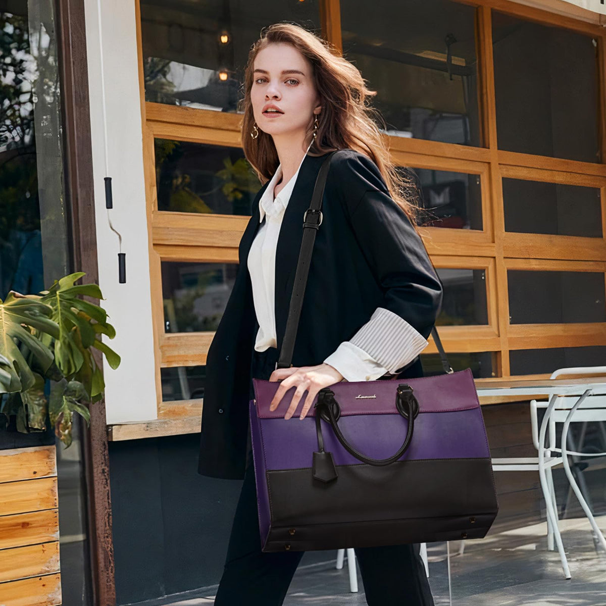 LOVEVOOK Laptop Tote Bag for Women, Work Totes Business Office Computer Briefcase with Clutch Purse