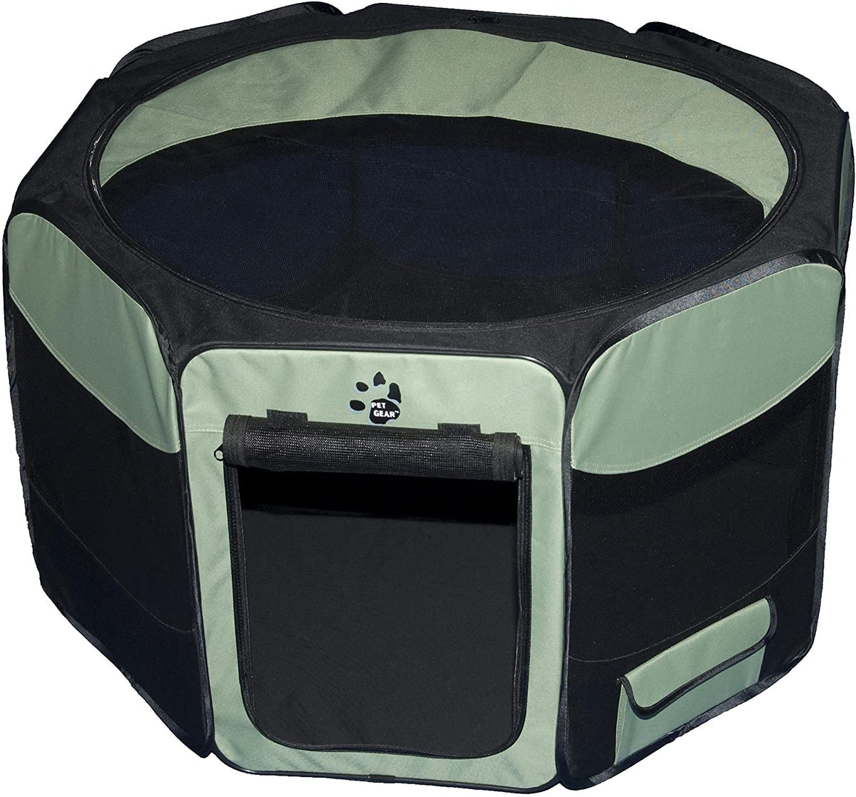 Pet Gear Octagon Pet Pen with Removable Top for Cats and Dogs up to 90-pounds, 46-inches, Sage