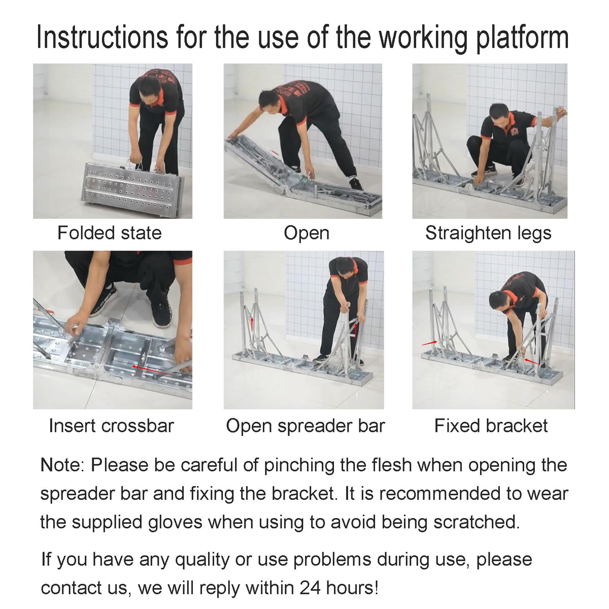 HIYOUGO Scaffolding Platform Adjustable Height, Folding Work Platform, Aluminum Portable Scaffolding Ladder, Non-Slip Portable Work Bench 660lbs Capacity for Drywall, Cleaning RV, 140 × 25cm