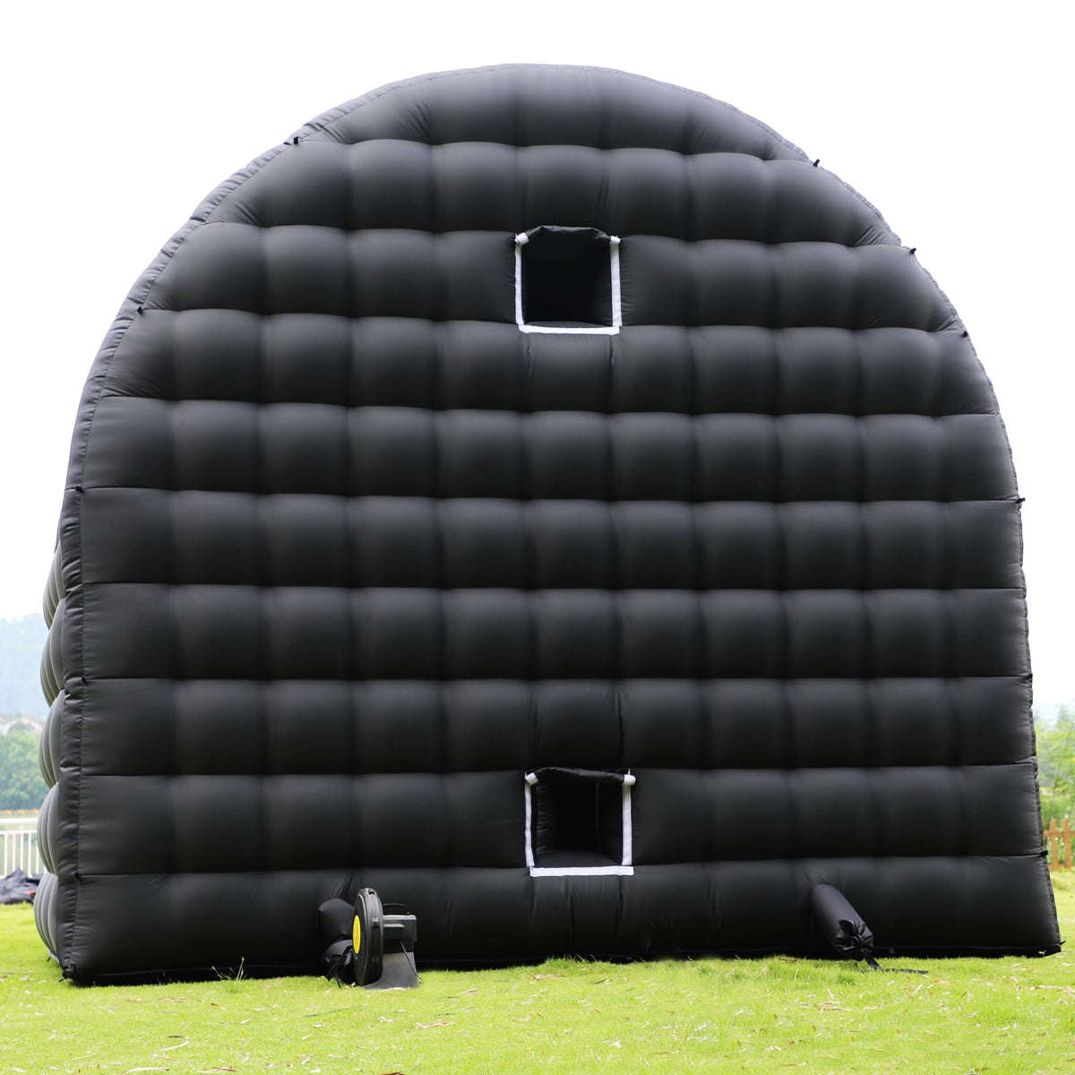 15x15x14FT Large Black Inflatable Tent Includes Blower Square Gazebo Event Room Large Inflatable Party Tent for Backyard,Outdoor EventsParties, Shows, Events, and Commercial Use