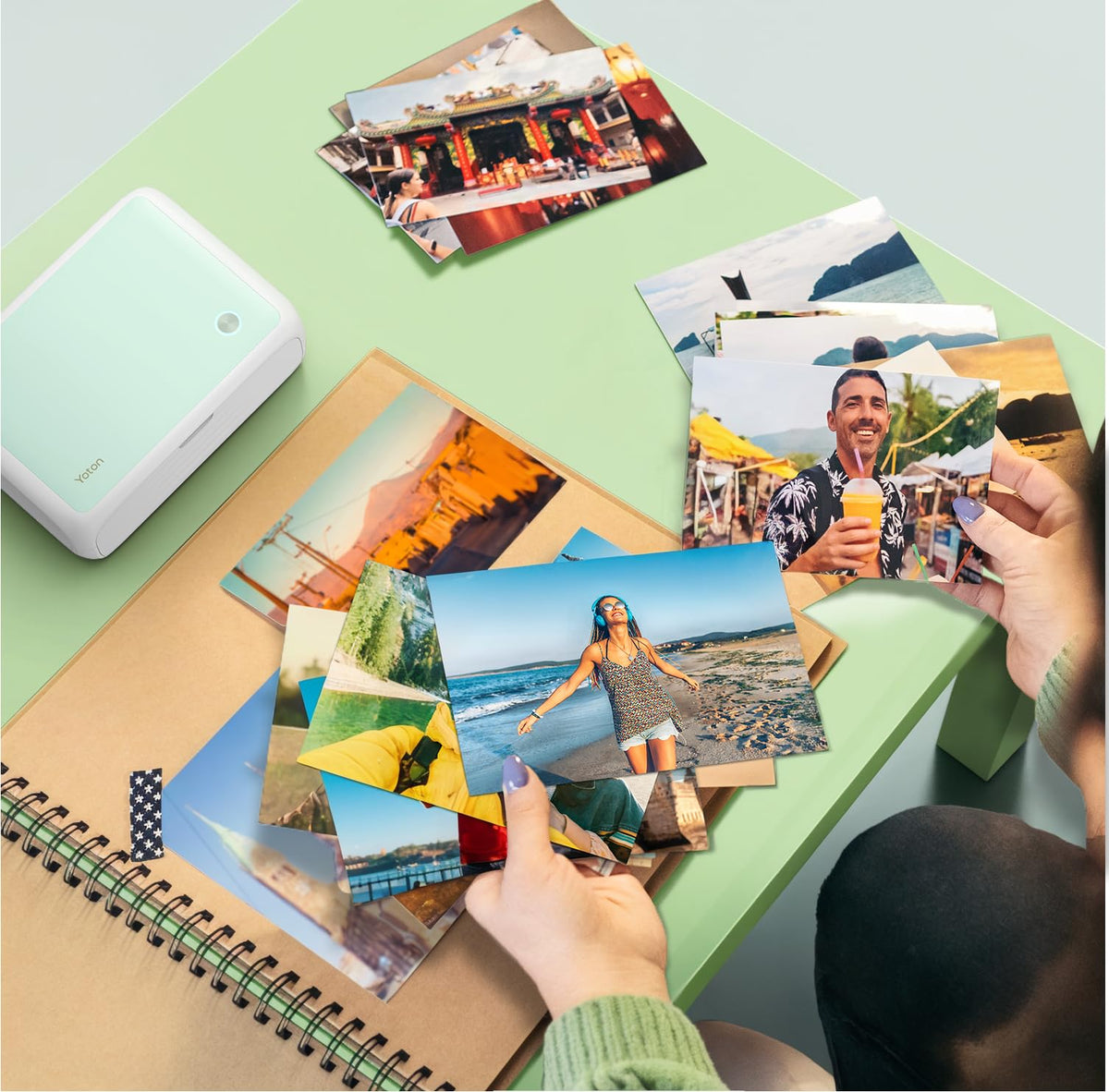 YOTON Photo Printer with 108 Sheets (6"x4") & 2 Ink Ribbon, Support AR Video Printing, WiFi Connection, Portable Photo Printer for iPhone/Android/Laptop