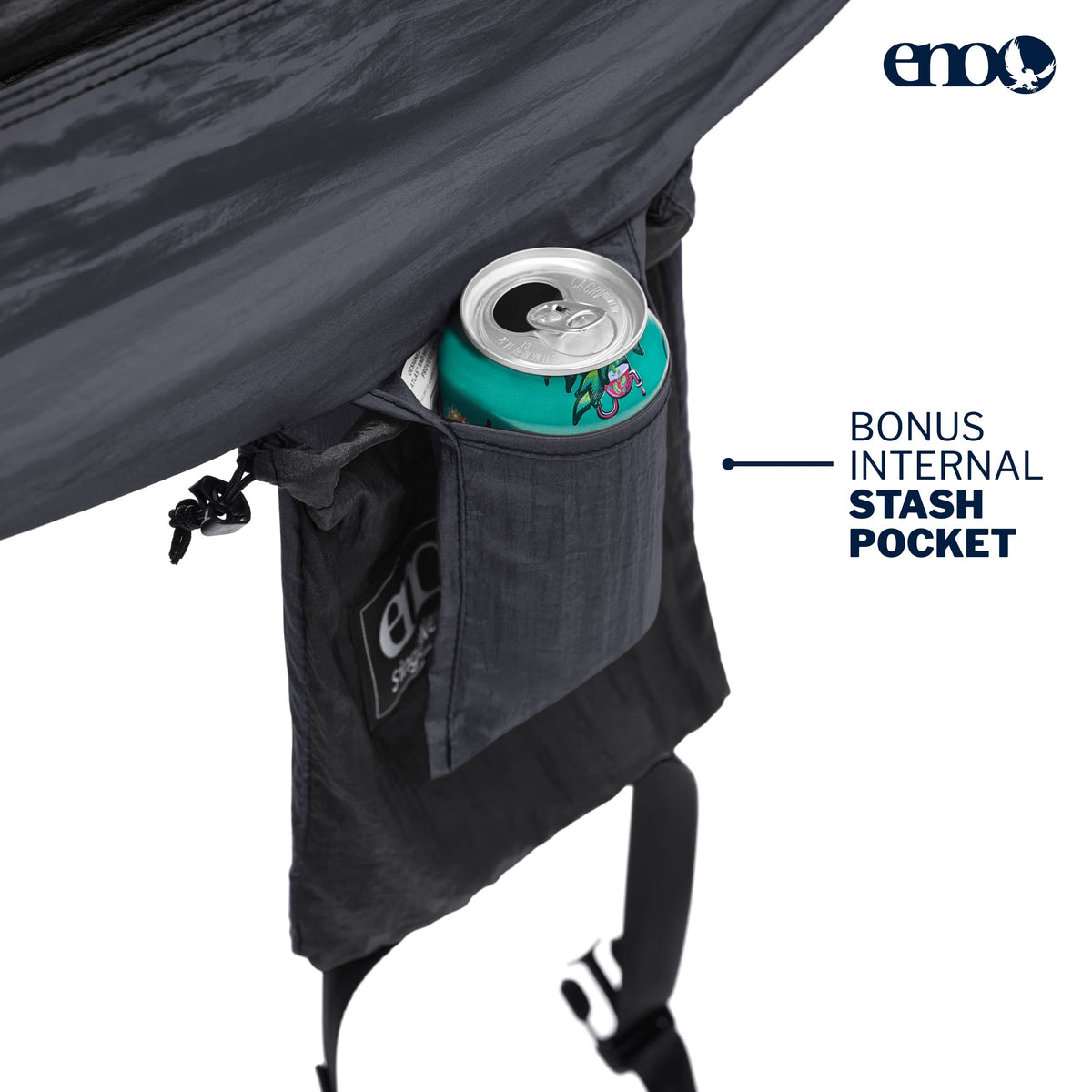 ENO Bundle, Includes The SingleNest Hammock & Atlas Suspension System, Lightweight, Durable Hammock with Straps for Camping, Hiking & Travel, Black/Charcoal