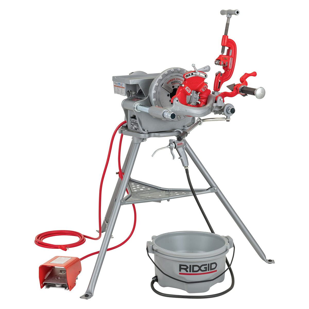 RIDGID Pipe Threading Machine, Pipe Vise and Accessories Bundle