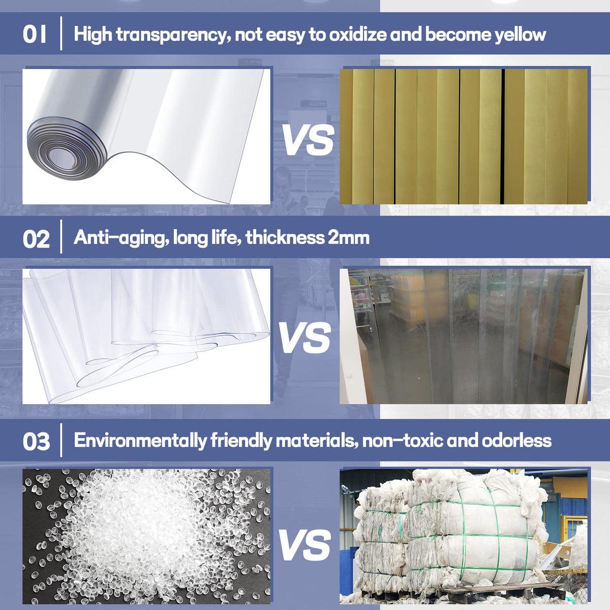 Juexica 84 x 118 Inches Plastic Strip Door Curtain Kit 0.08'' Walk in Cooler Curtains Thickness PVC Freezer Door Curtain Smooth Waterproof Hurricane Shutters Gate for Warehouse Garage Industry(Clear)