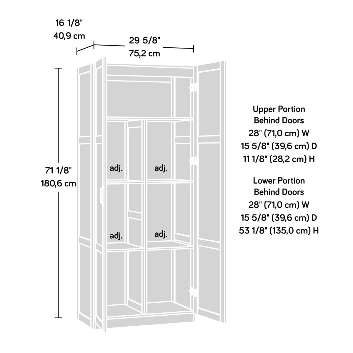 Sauder Select Storage Cabinet/ Pantry cabinets, White finish