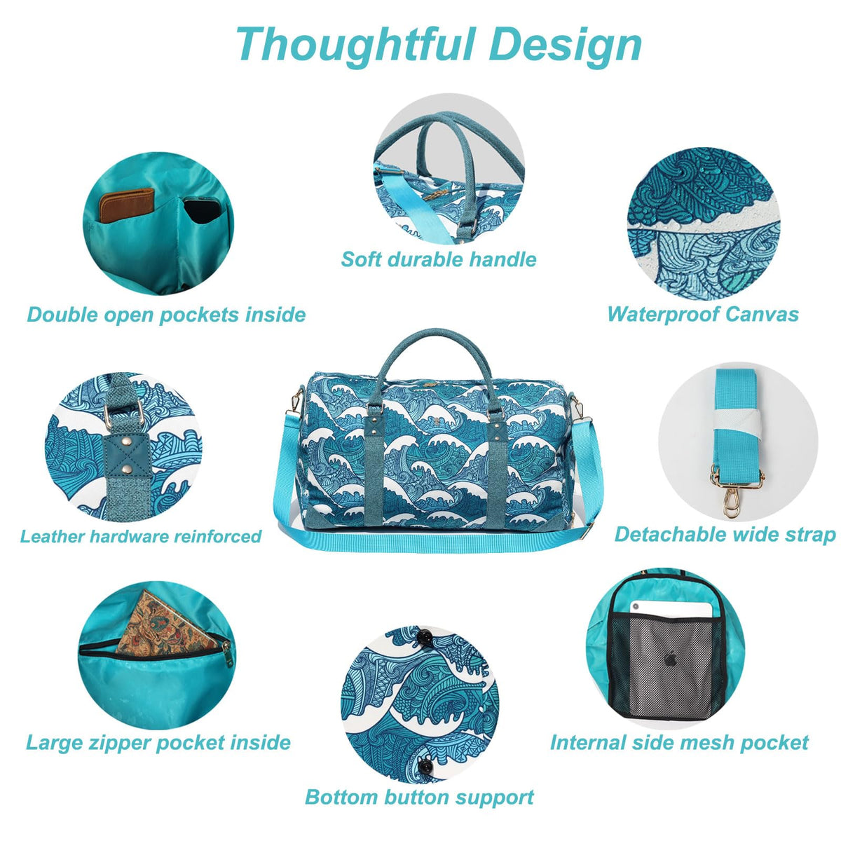 Travel Duffle Bag, Weekender Bag for Women with Shoe Compartment, Carry on Overnight Bag Gym Duffel Bag, Mommy Hospital Bags