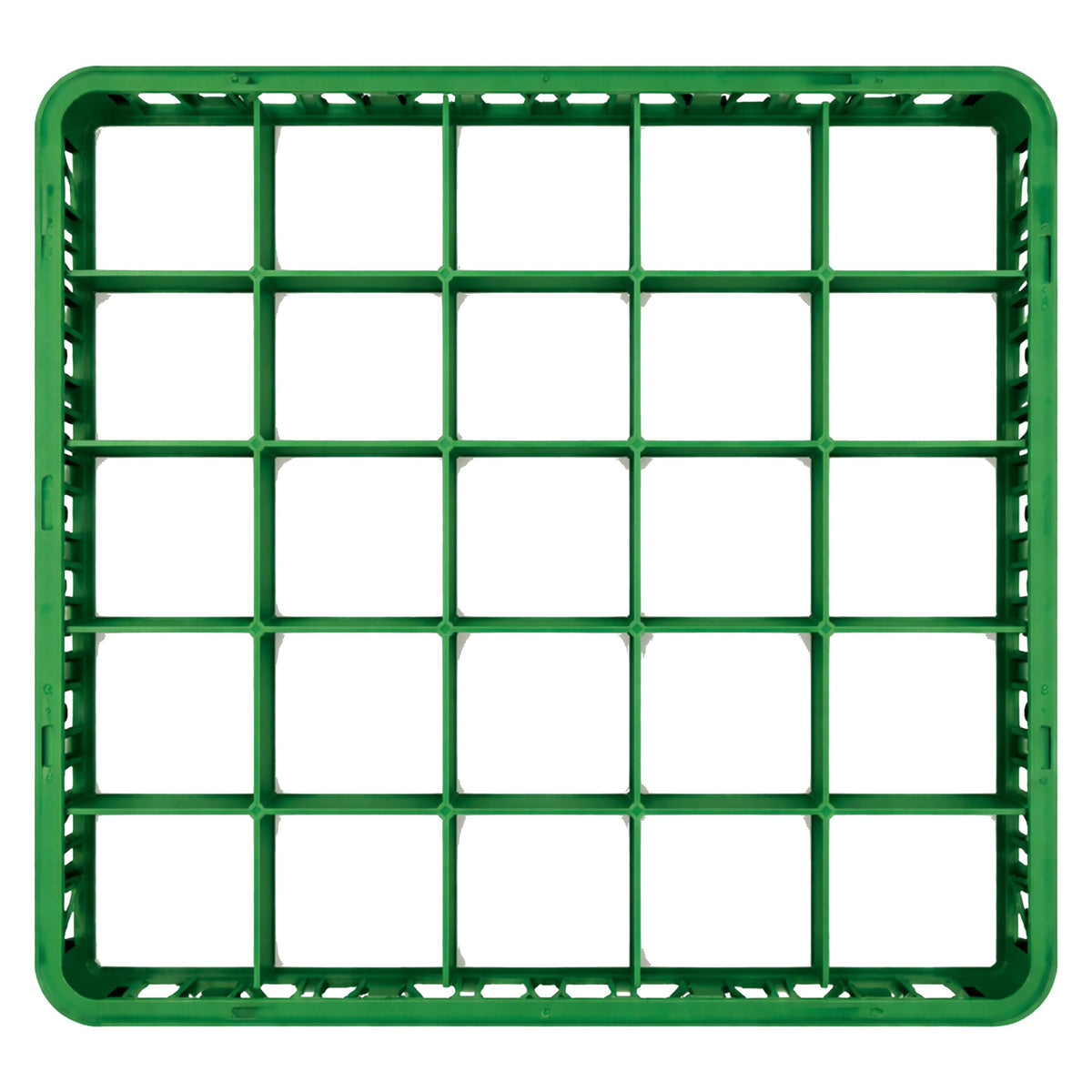 Carlisle FoodService Products OptiClean 25 Compartment Divided Glass Rack Extender for Commercial Dishwashers – Height Extender for Stemware, 3.54" x 3.54" Compartments, Green, (Pack of 6)