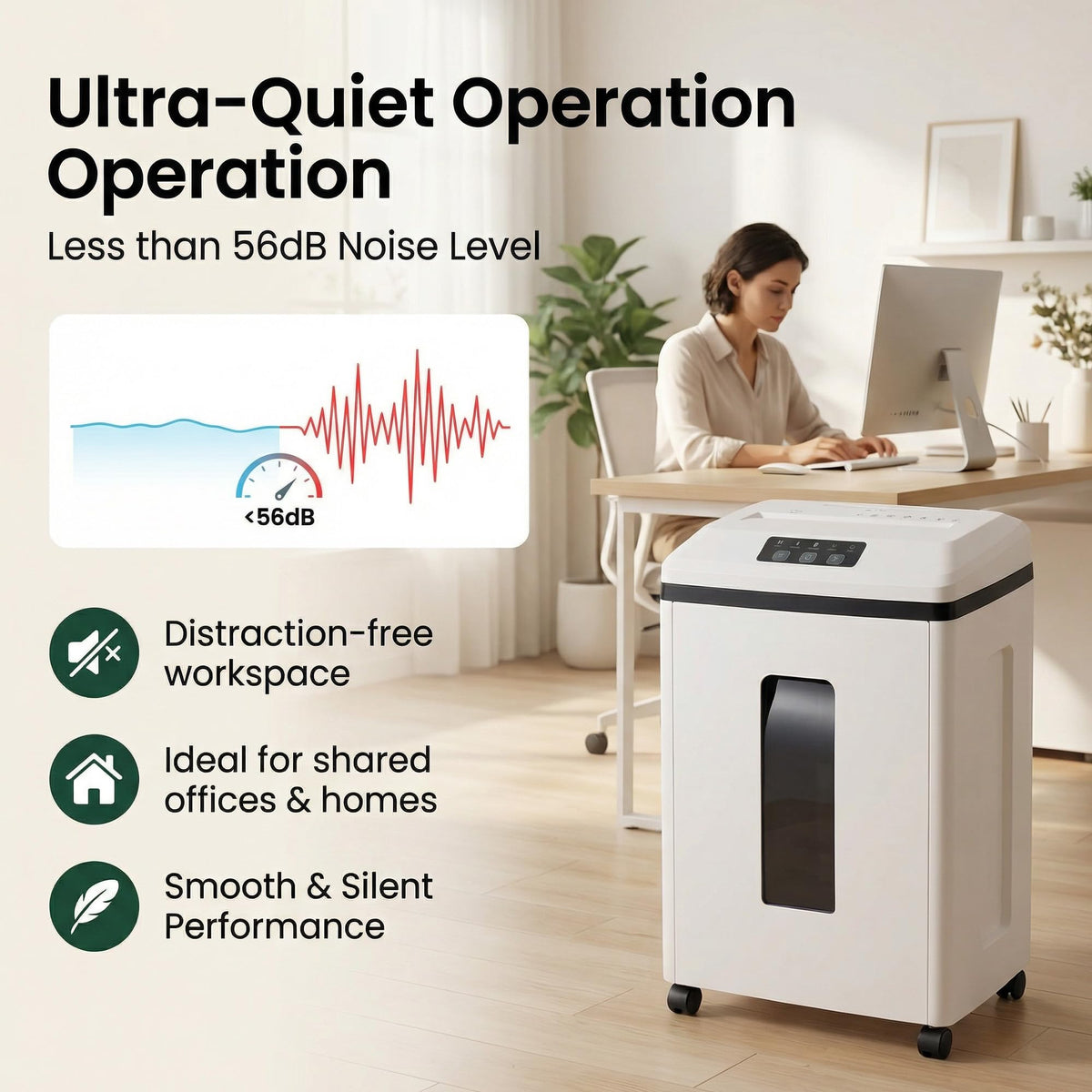 Trishintage Heavy Duty Paper Shredder: 7 Sheets P-7 Ultra Micro-Cut 3/64''*5/64'' Shreds Credit Cards & CDs 30 Min Continuous Run 6-Gallon Bin High-Security Commercial for Home Office Business Bank