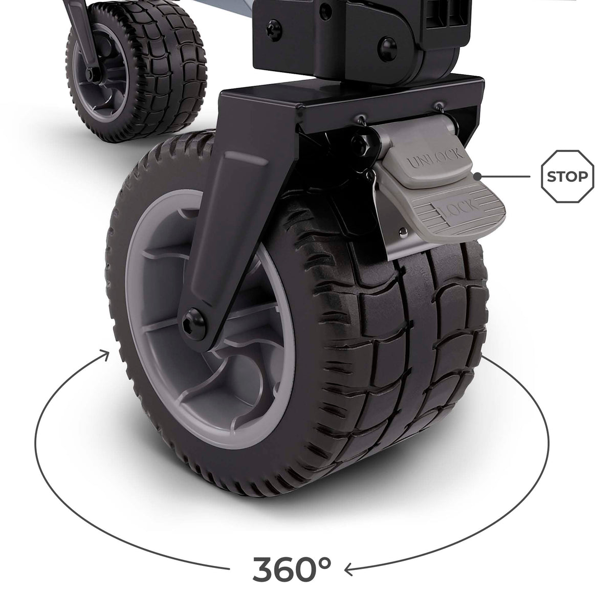 Kinderkraft ROLLSTER, Foldable Wagon, 220 lbs Load Capacity, 34 Gallon Capacity, Sturdy Steel Frame, Oxford 600D Fabric, Large All-Terrain Wheels, Telescopic Handle, Compact, Easy to Transport, Black