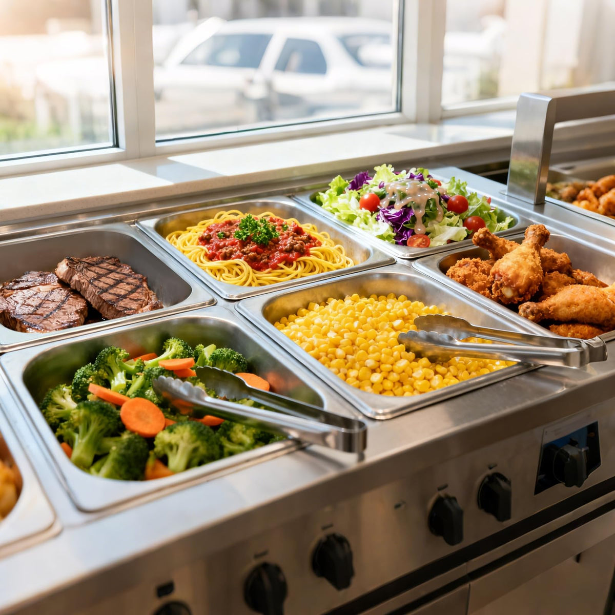 Botyboty 4 Pack 1/2 Half Size Hotel Pans 4 Inch Deep with Lids, Stainless Steel Steam Table Pan Half Size with Lids, Commercial Food Pans for Hotel, Home, Restaurant, Catering, Buffet Pan