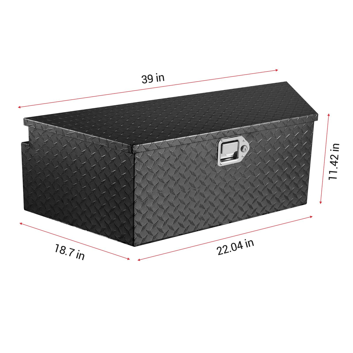 EliteEdge 39" Heavy Duty Aluminum Trailer Tongue Box with Lock – Waterproof Truck Tool Storage, Diamond Plate Utility Chest, Fits Pickup Beds, RVs, Flatbeds, Easy Install