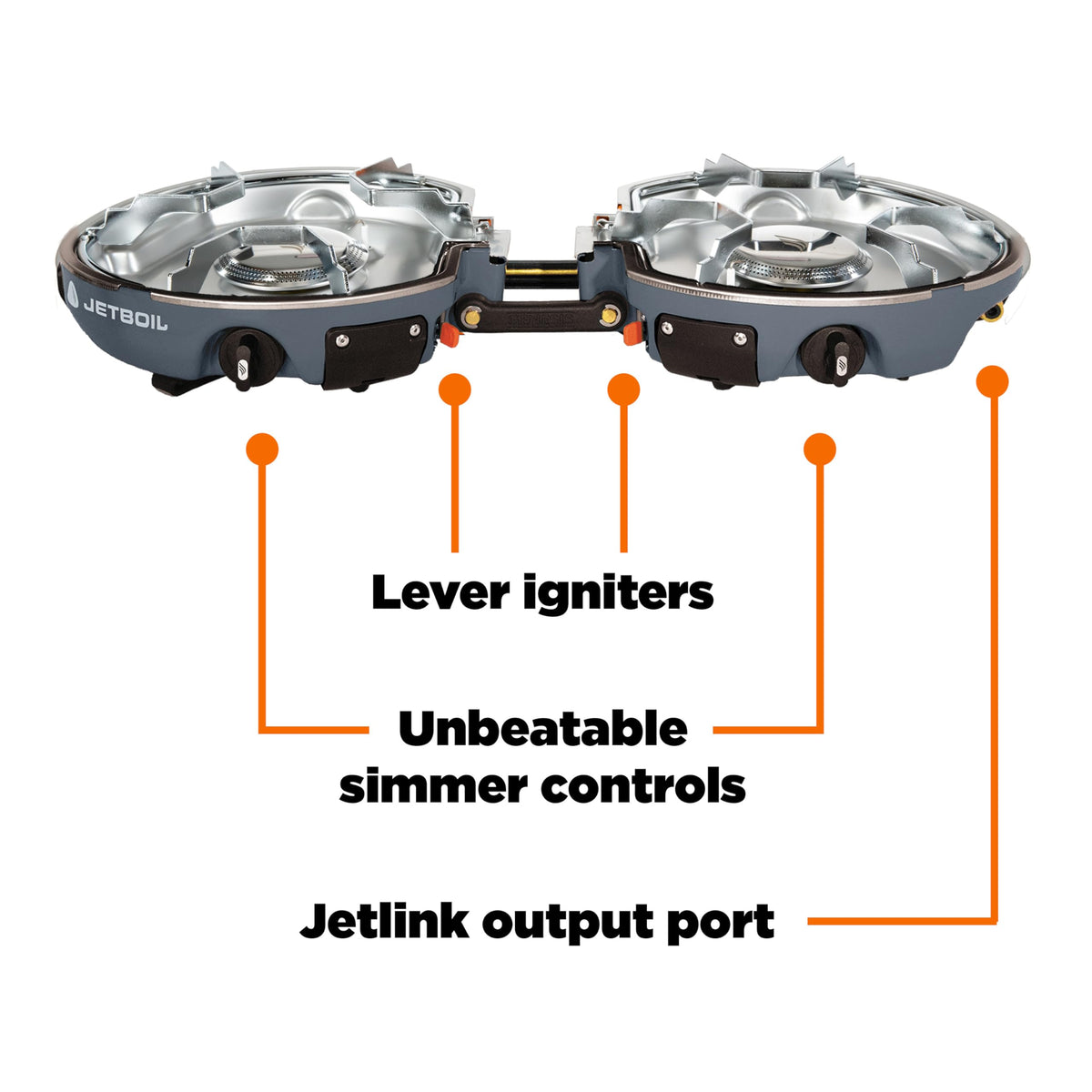 Jetboil Genesis Basecamp Camping and Overlanding Stove Cooking System with Camping Cookware Grey