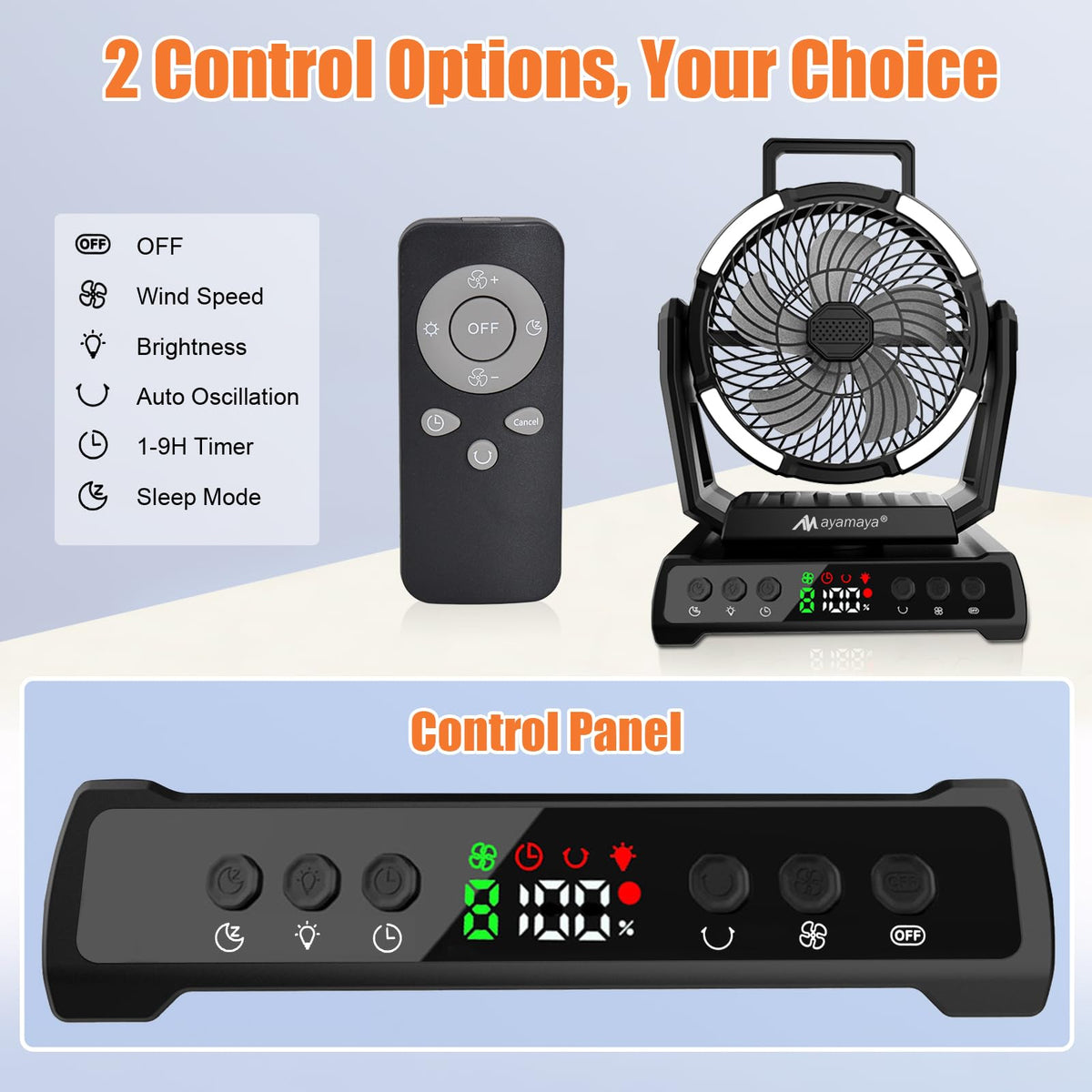 Camping Fan + Tunnel Tent, 20000mAh Rechargeable Fan with Remote, 3-4 Person Tent with Footprint for Bikepacking