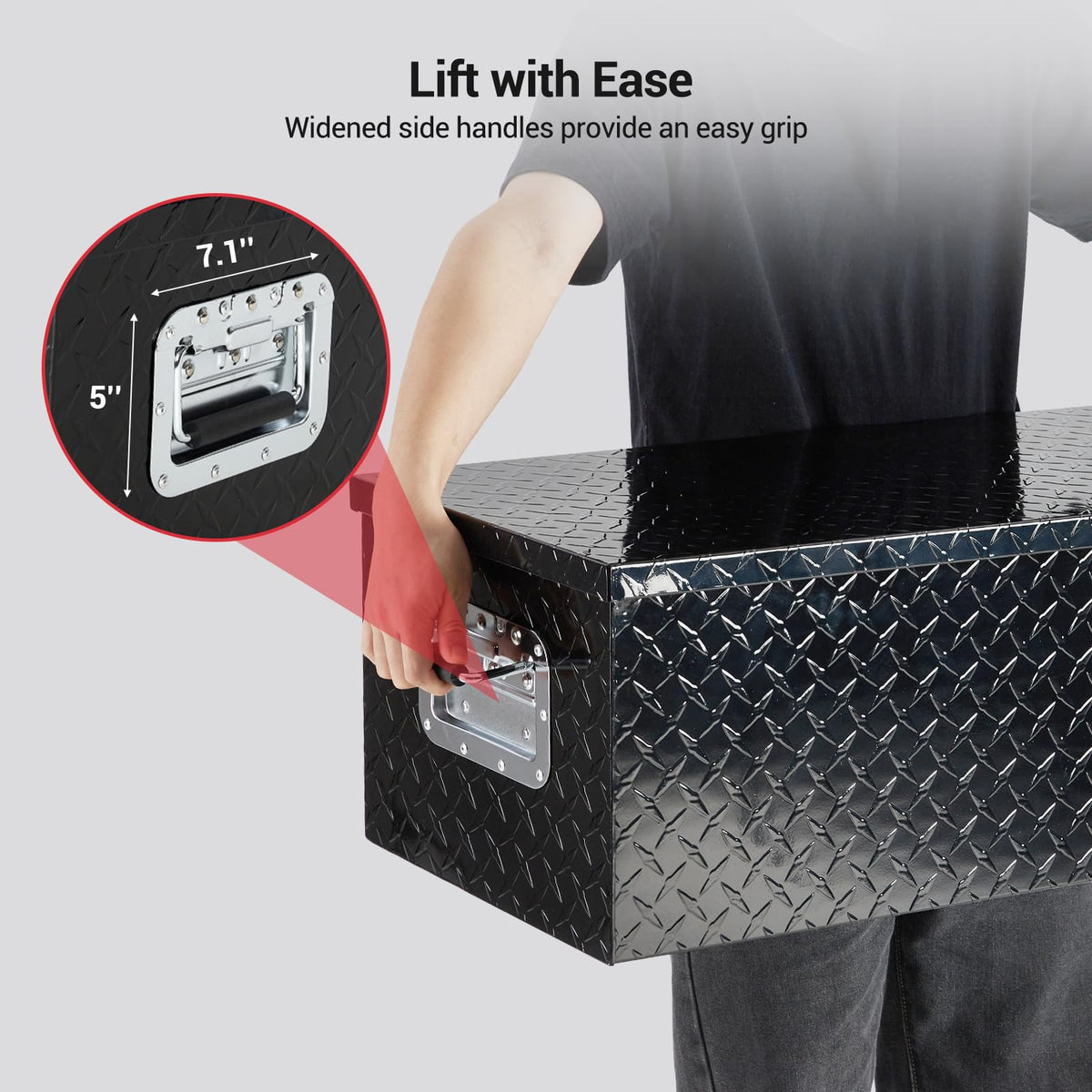 Garvee 48 Inch Truck Bed Tool Box, Heavy Duty Aluminum Pickup Tool Chest with Sliding Shelf, Waterproof & Rust-Resistant Storage Organizer for Truck, RV, Trailer, Silver