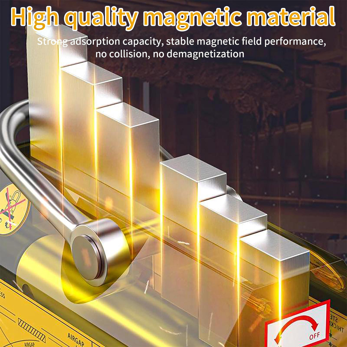 660 lb/300kg Magnetic Lifter, Permanent Magnetic Lifter with Release, for Lifting Plate Steel, Board, Used in Shop Crane, Hoist, Board
