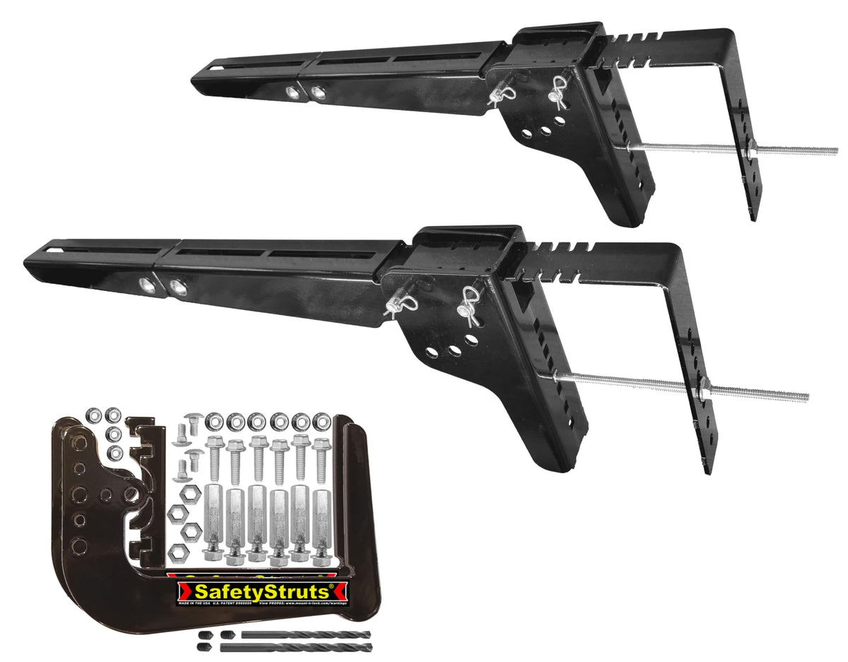 Mount-n-Lock RV Bumper Bundle (2 Items): 1 Set HD SafetyStruts, 1 Pair GennyGo Folding Arms (1SNUHD, 2FSAS)