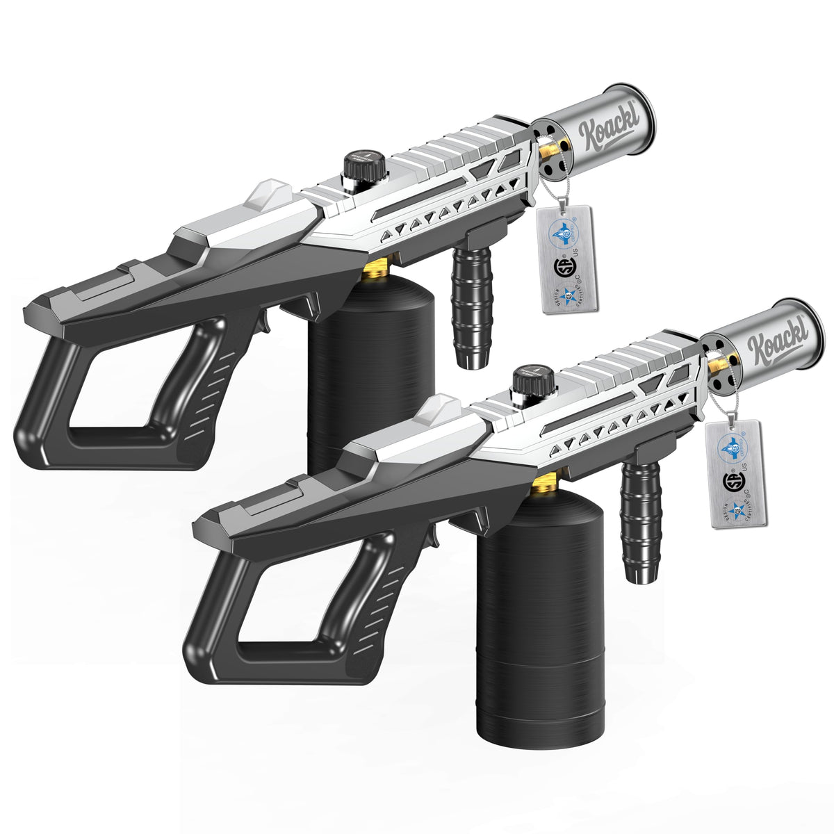 Koackl Powerful Propane Torch Gun 2 Pack, Kitchen Torch with Adjustable Flame, Flamethrower Blow Torch Gun, Gas Welding Kits for BBQ, Searing Steak, Camping & Charcoal Torch Lighter(Tank Not Included)