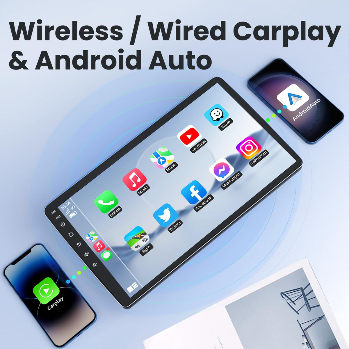 [4Core+64GB] Car Radio Stereo for Jeep Patriot Compass 2010 2011 2012 2013 2014 2015 2016: 10" 1280 * 800 HD Touch Screen Replacement with CarPlay Android Auto Bluetooth Backup Camera 5GWIFI GPS