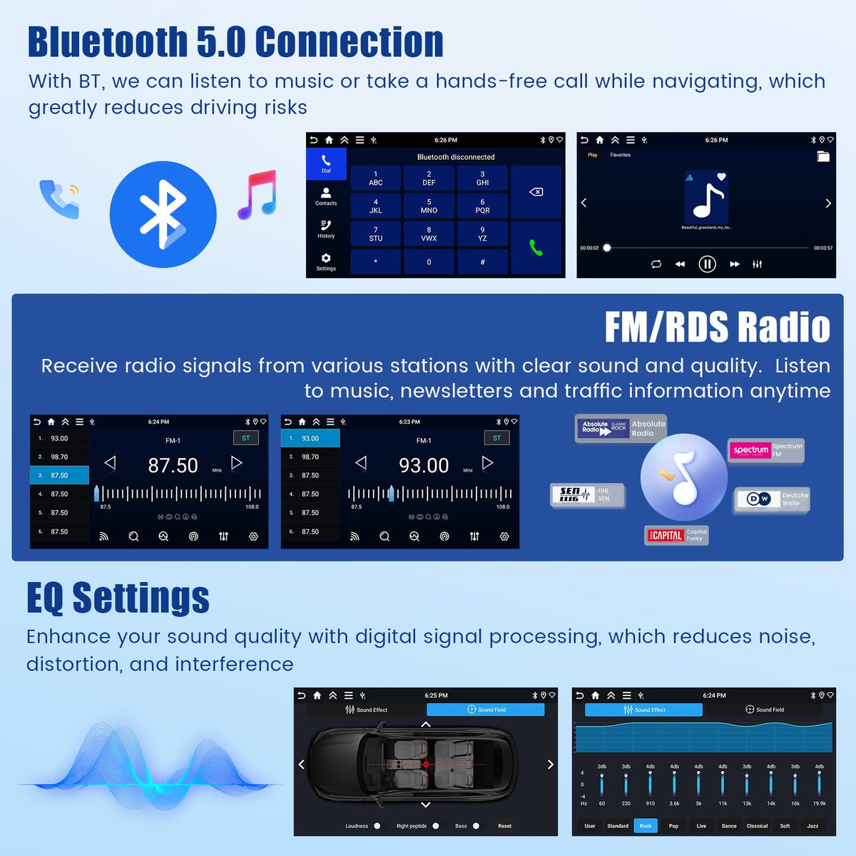 5Ghz WiFi 4G+64G Android 15 Car Radio for Jeep Renegade 2016-2021/Jeep Compass 2017-2020 Car Stereo with Wireless Carplay Android Auto,5.0 Bluetooth,Build-in EQ,7inch IPS Touchscreen,GPS,FM/RDS SWC
