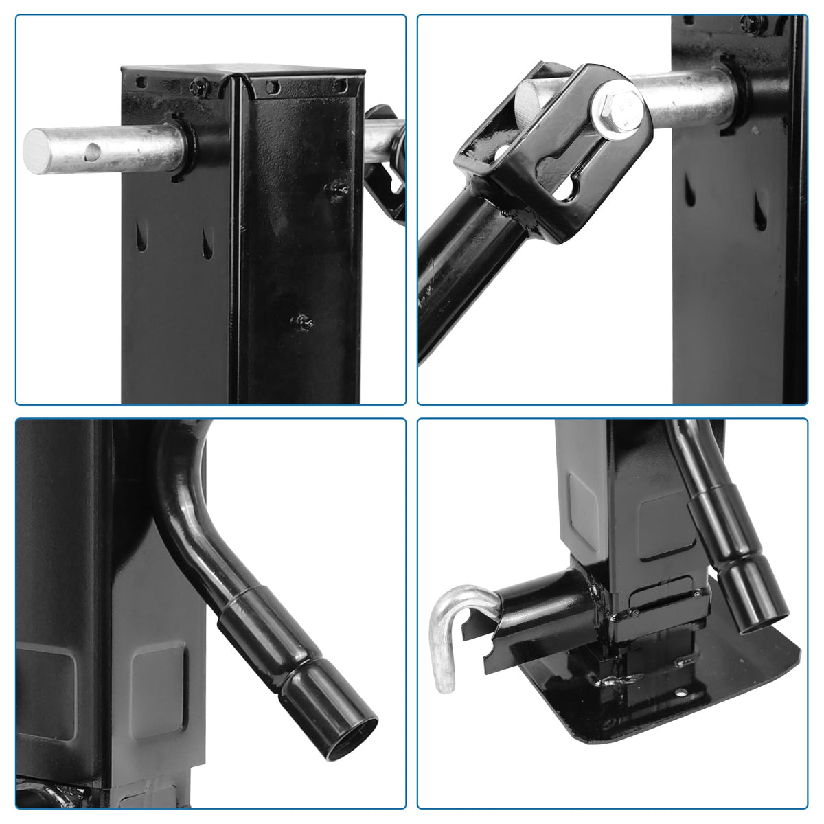Heavy Duty Weld Square Tube Trailer Jack - 12.5" Lift 13.5" Drop Leg Travel Capacity 12000 LBS (12000lbs Front Pull pin)
