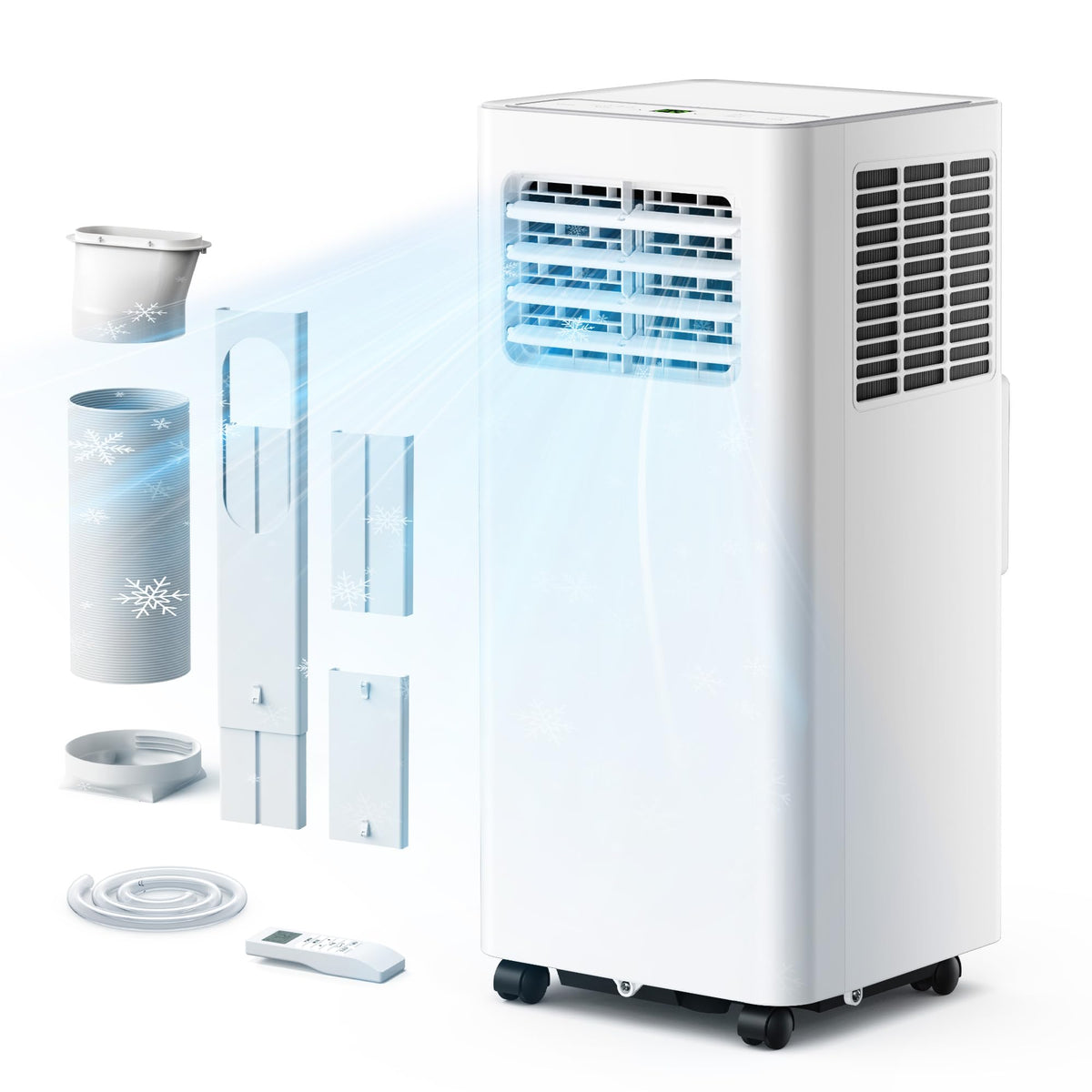 EUHOMY 10,000 BTU Portable Air Conditioners, 4 in 1 Portable AC with Cool, Dry, Fan, Sleep Modes, Room Air Conditioners with 50 dB & 24H Timer, with Remote, for Bedroom, Apartment up to 450 Sq.Ft