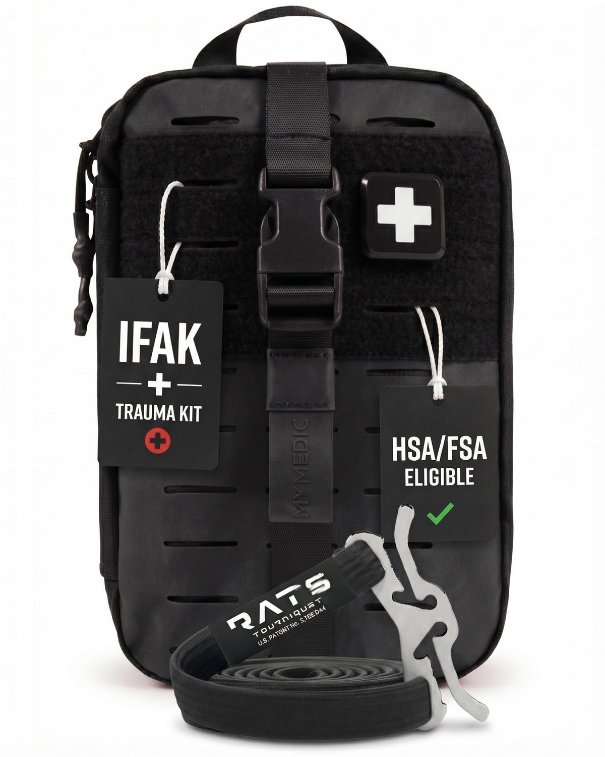 MY MEDIC MyFAK PRO Tactical IFAK Trauma Kit & First Aid Kit with Tourniquet - HSA FSA Items - Built in USA - Combat Medical Supplies, Trauma Pack & Molle Bag for Car, Truck, Vehicle, Boat & EDC, Black