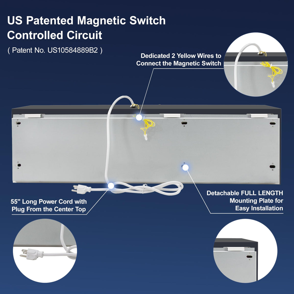 Awoco 24" Black Super Power 2 Speeds 800 CFM Commercial Indoor Air Curtain, CE Certified, 120V Unheated with an Easy-Install Magnetic Door Switch