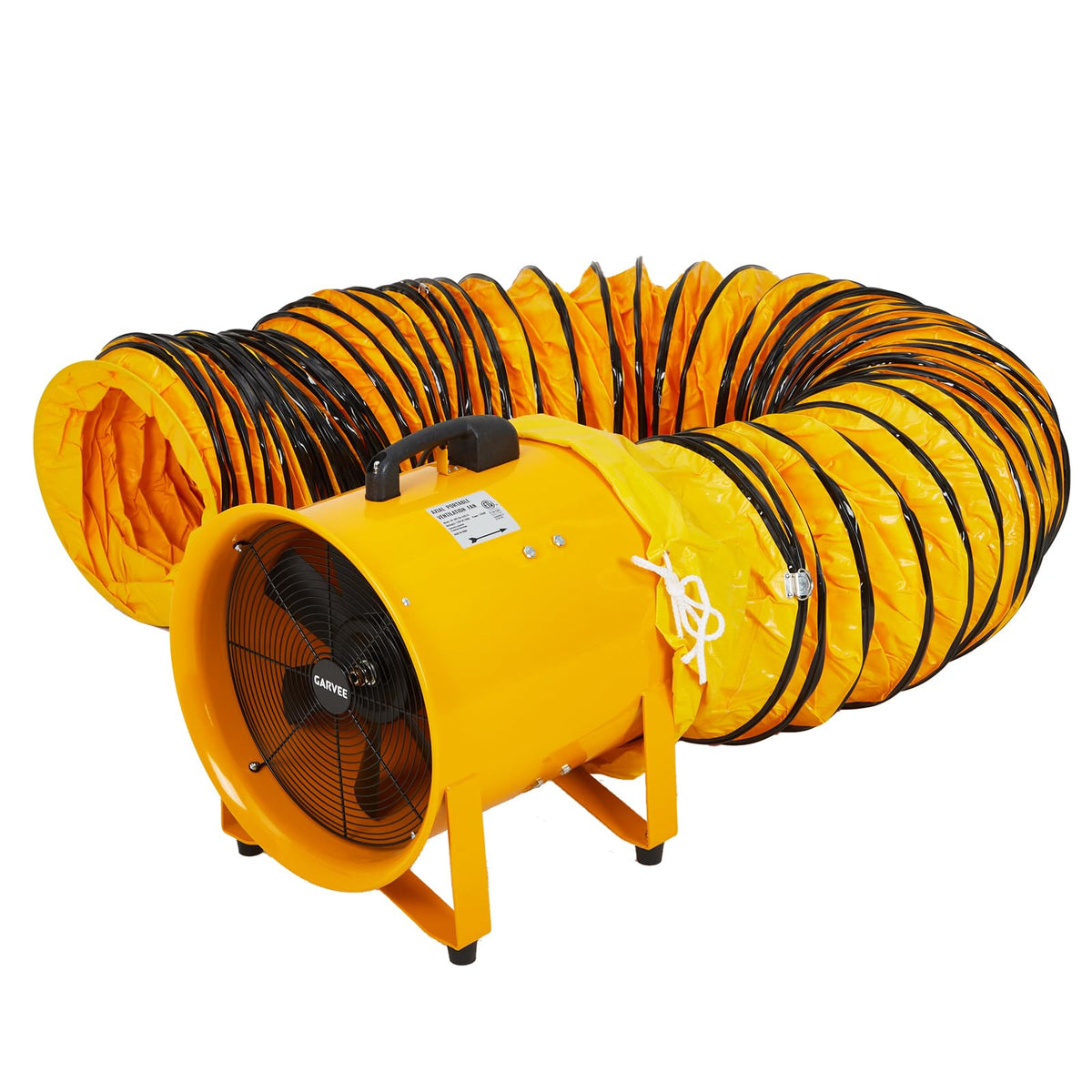 ExploreHorizon 12 Inch Air Mover Blower Fan, 3500 CFM Heavy Duty Industrial Exhaust Fan with 32.8ft Flexible Duct, Low-Noise Portable Blower Exhaust Fan for Construction, Workshops