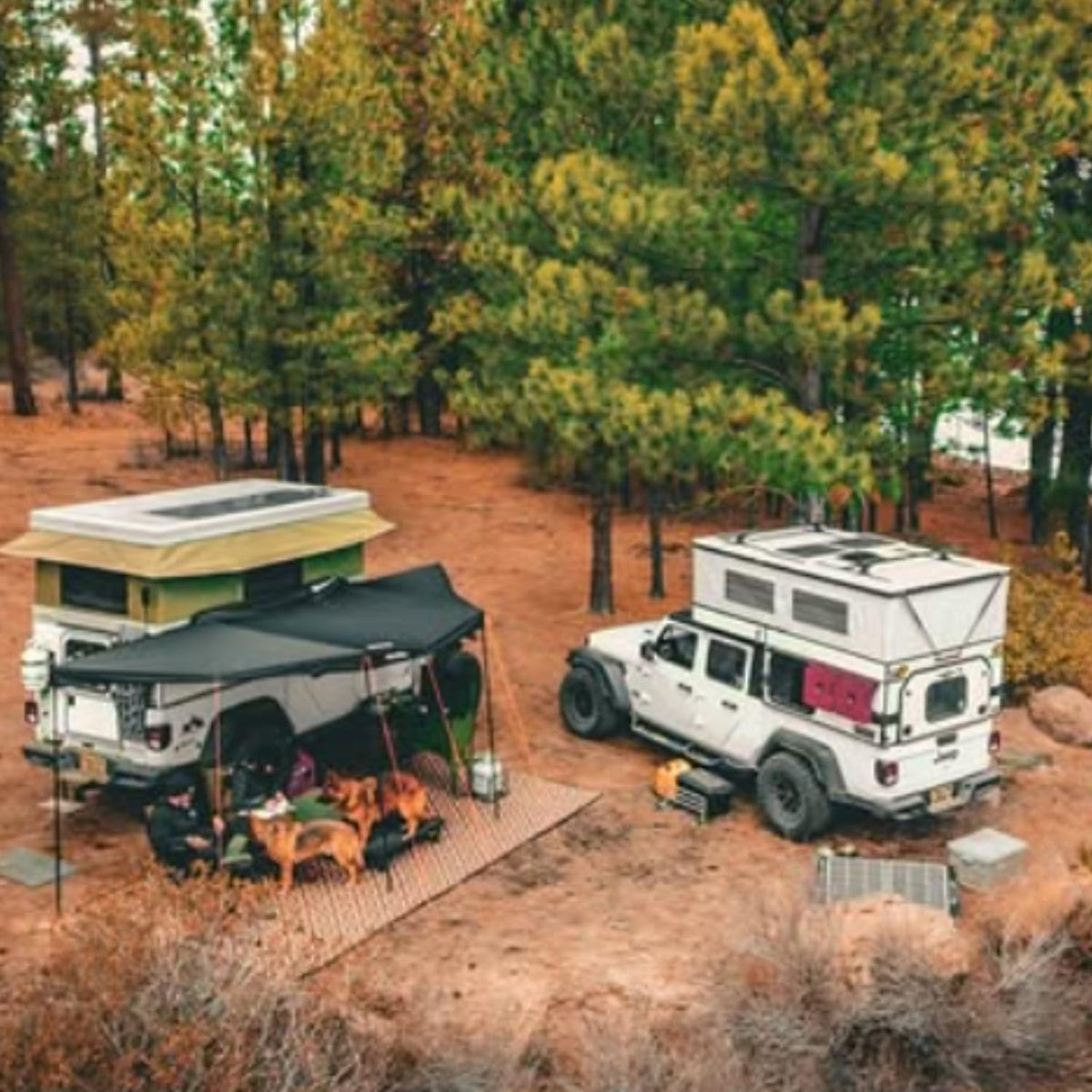 Mountain Mat 8x20 Brown & Tan RV Patio Mat with Carry Bag – Extra Thick 5mm Recycled Poly Rug – Heavy-Duty, Waterproof, Reversible – Premium Outdoor Mat for Campsite, Deck (8'x 20', Brown Diamond)