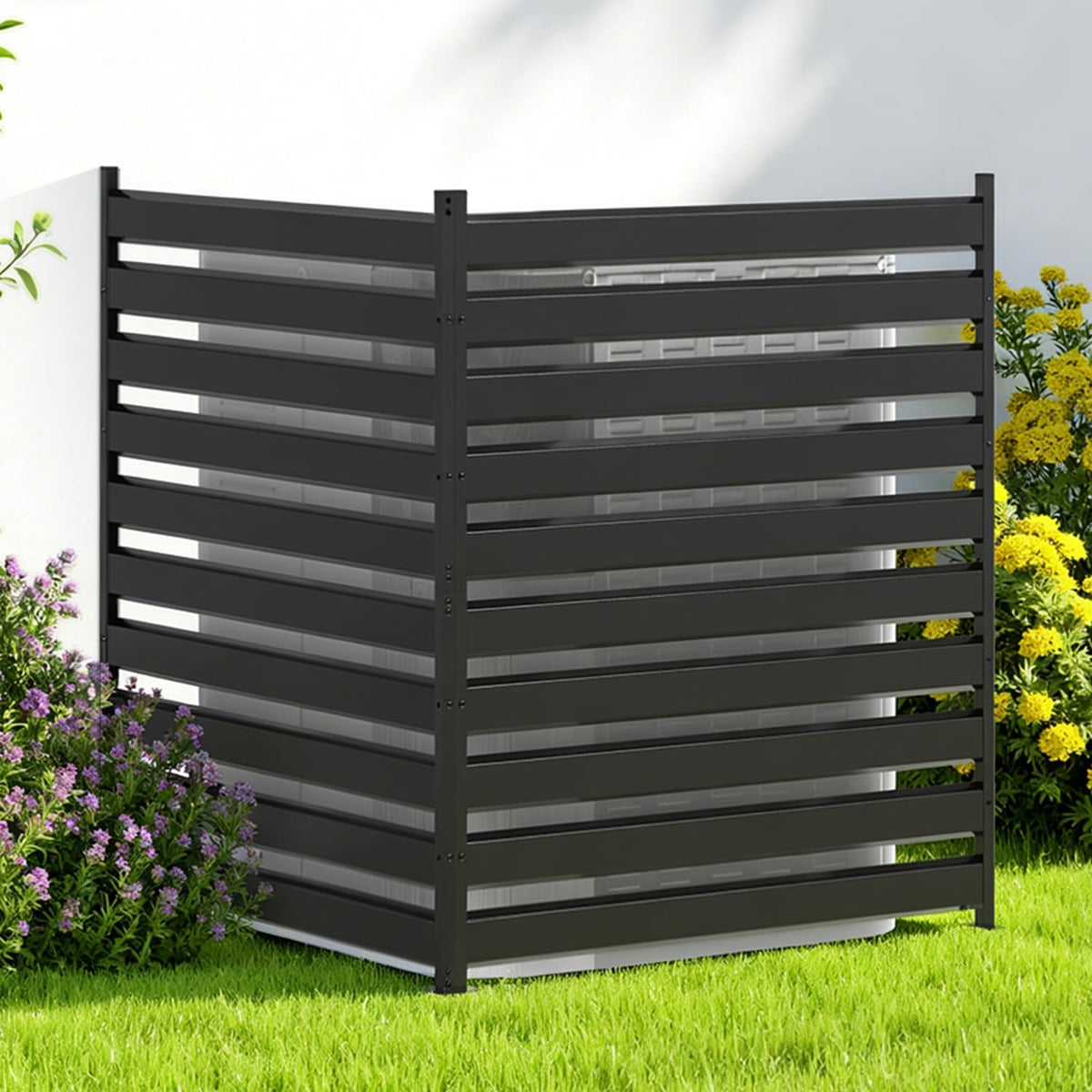 42" H x 38" W (2 Panels) Air Conditioner Fence Screen, Outdoor Privacy Screen Panels, Decorative Garden Fences for Hiding AC Units & Trash Cans, Patio Balcony Garden Decor