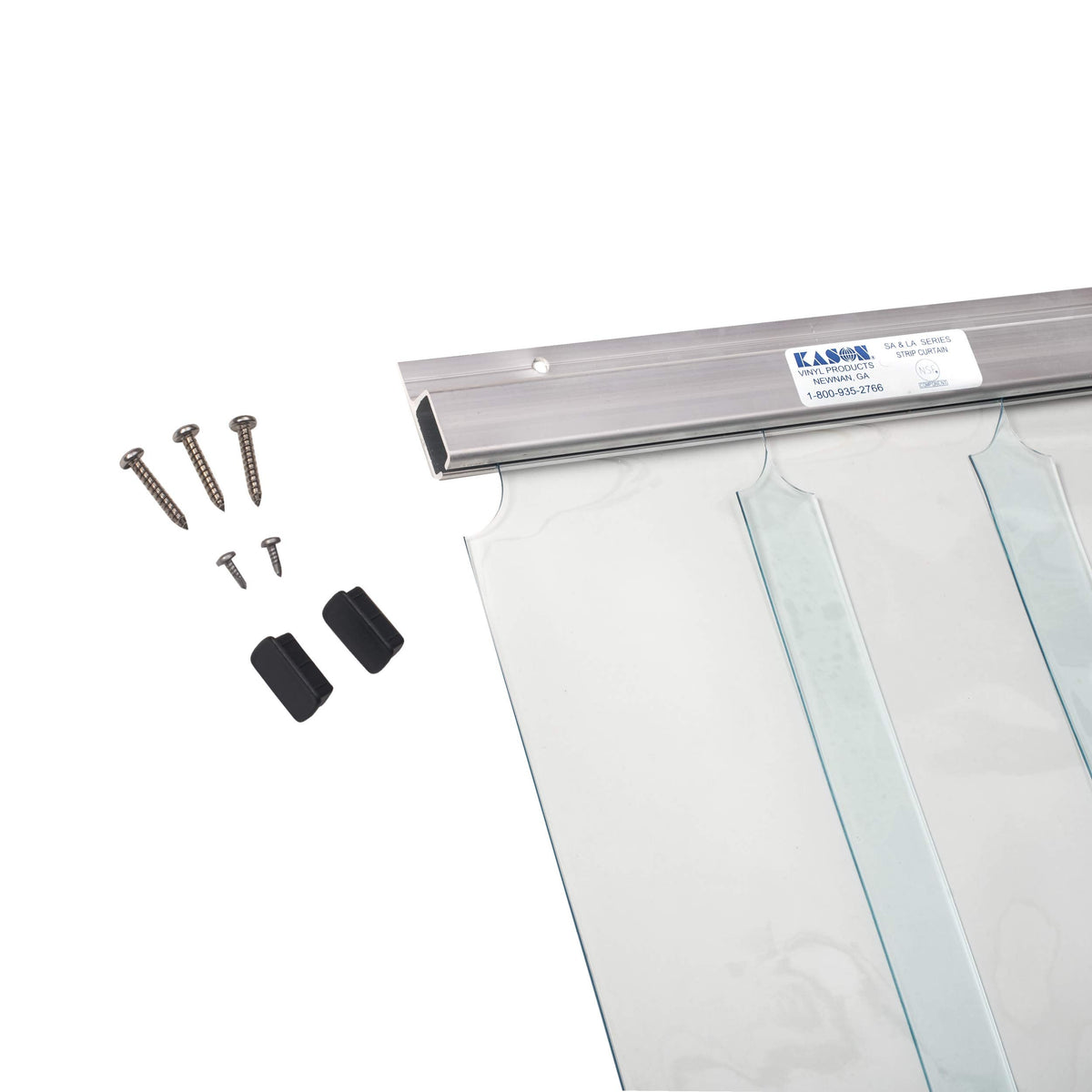 Kason Easimount Vinyl Strip Curtain Kit, 38 x 84 Inch, 6 Inch Wide, 401SA6063884
