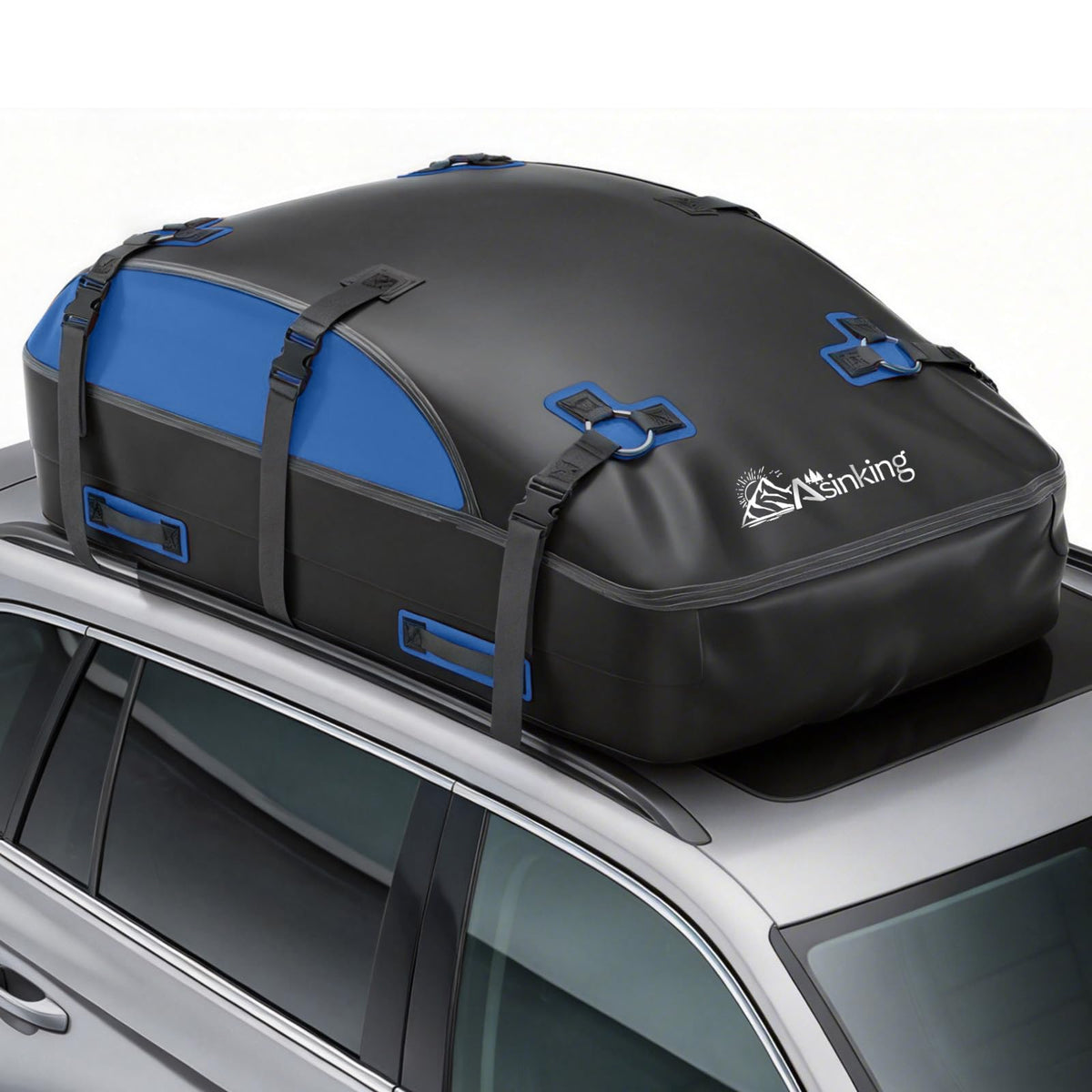 Asinking Car Rooftop Cargo Carrier Bag 20 Cubic Feet, 100% Waterproof Roof Bag Top Luggage Carrier for Any Vehicles with/without Rack Cross Bar, Includes Anti-Slip Mat +4 Door Hooks +Storage Bag +Lock