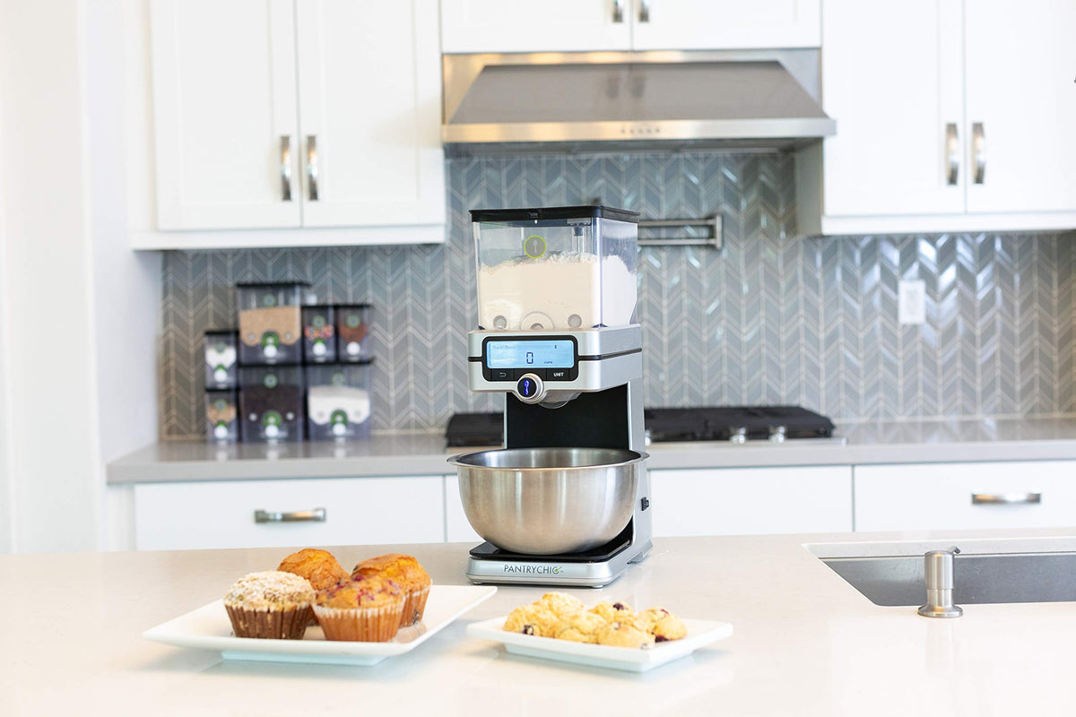 PantryChic Smart Storage System - Starter Kit - Automatically Measures & Dispenses from Storage Containers with Digital Scale Accuracy - Kitchen & Pantry Organization & Storage