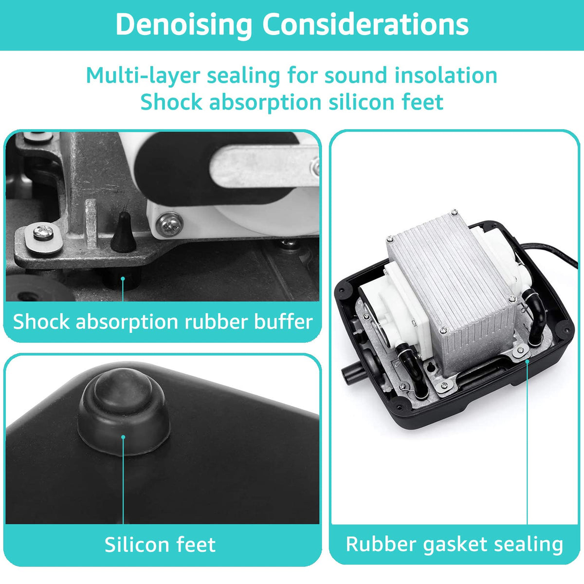 FUMAK Linear Air Pump for Aeration, 950GPH Septic Air Pump Pond Aerator for Koi Pond, Aquarium, Waste Treatment, Fish Farm, Seafood Restaurant, Hydroponic