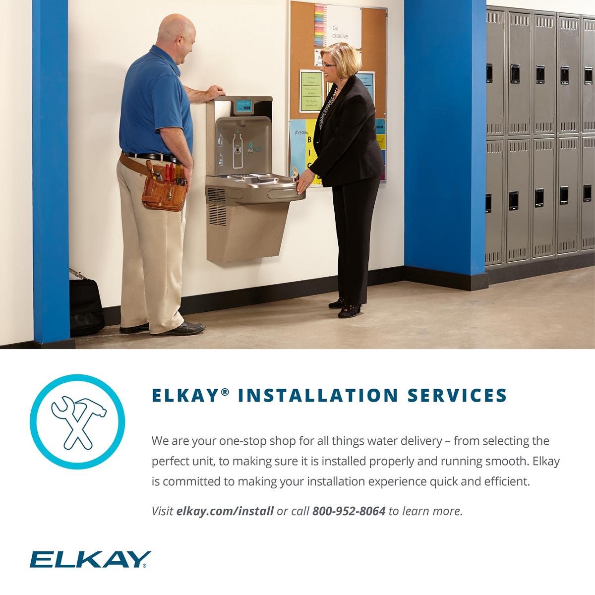 Elkay LZSTL8WSSK Filtered Bi-Level Fountain & EZH2O Bottle Filler, Stainless 120
