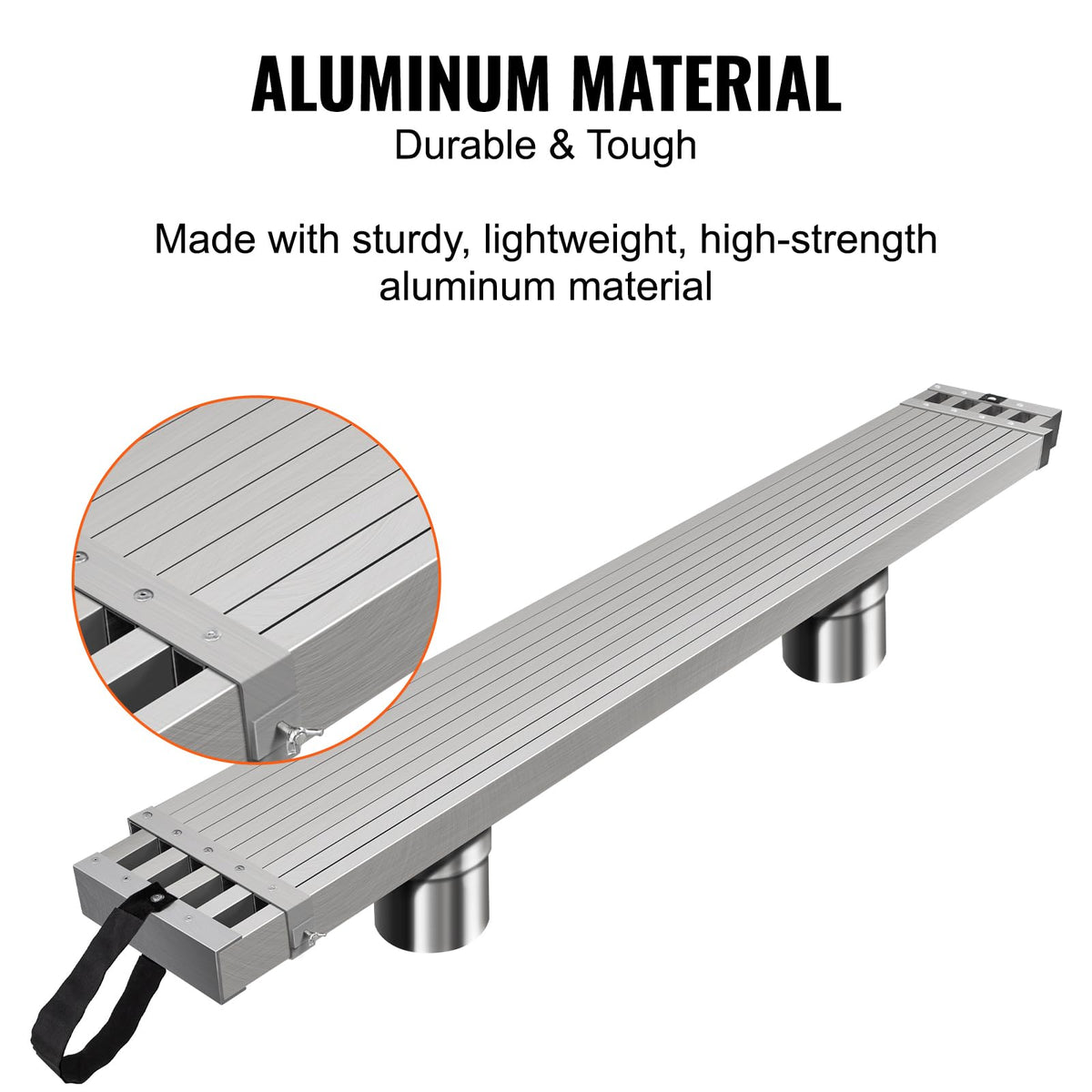 VEVOR Aluminum Telescoping Work Plank, 6-9FT, 500lbs Capacity, 12.5 inch Width, Scaffolding Plank with Skid-Proof Platform Scaffold Ladder Accessory